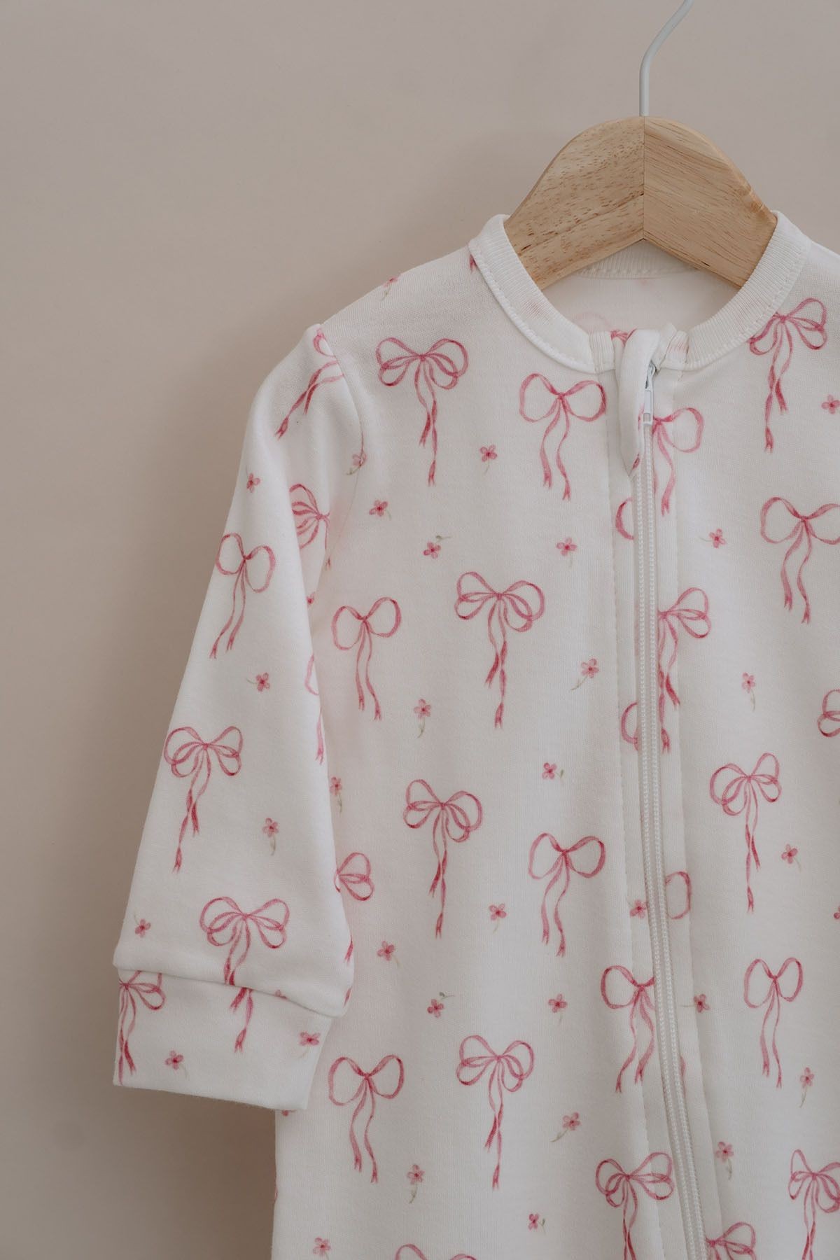 Fermuarlı Patikli Bebek Tulumu - Pureline Series - Dainty Bows