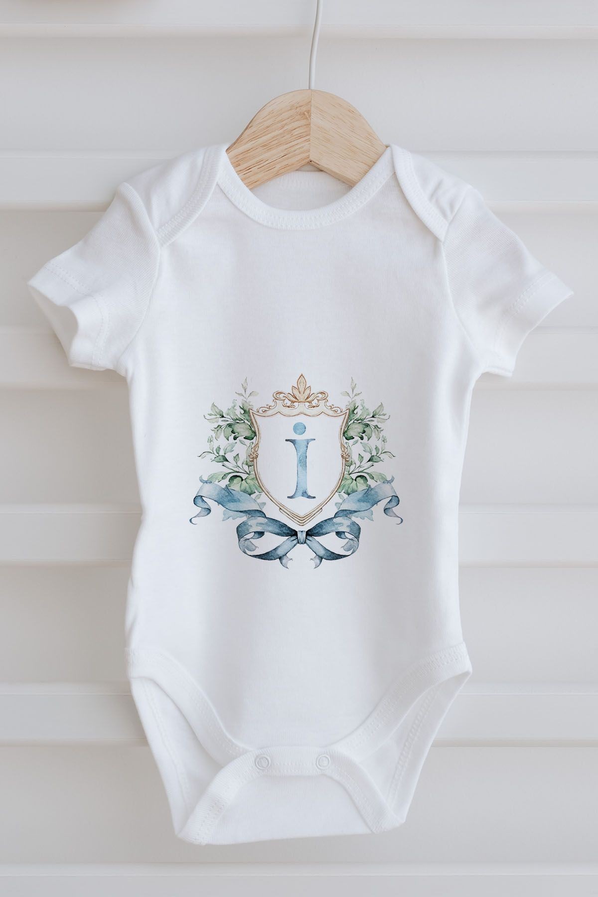 3'lü Bebek Body - Blue Royal Series  - İ Harfi