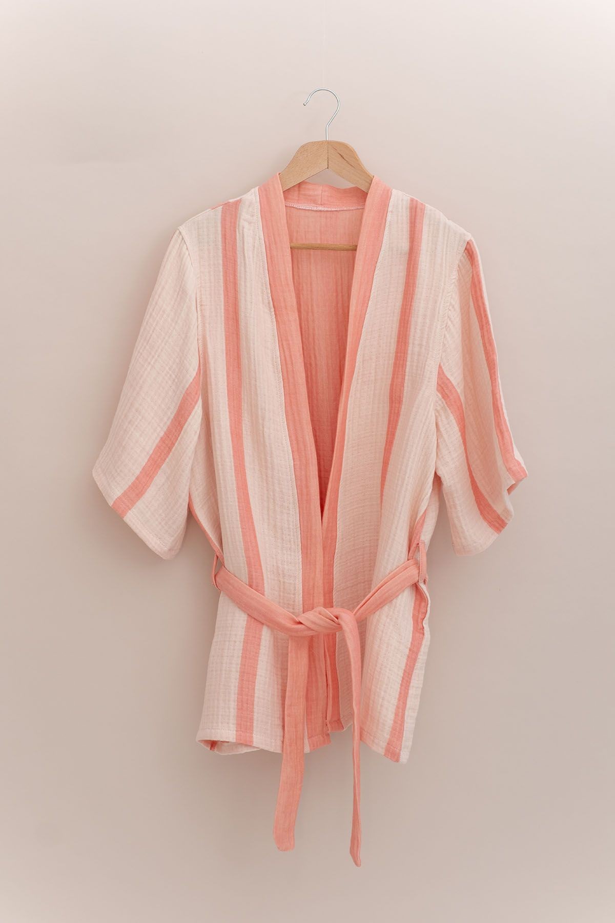 4 Kat Müslin Kimono - Pembe