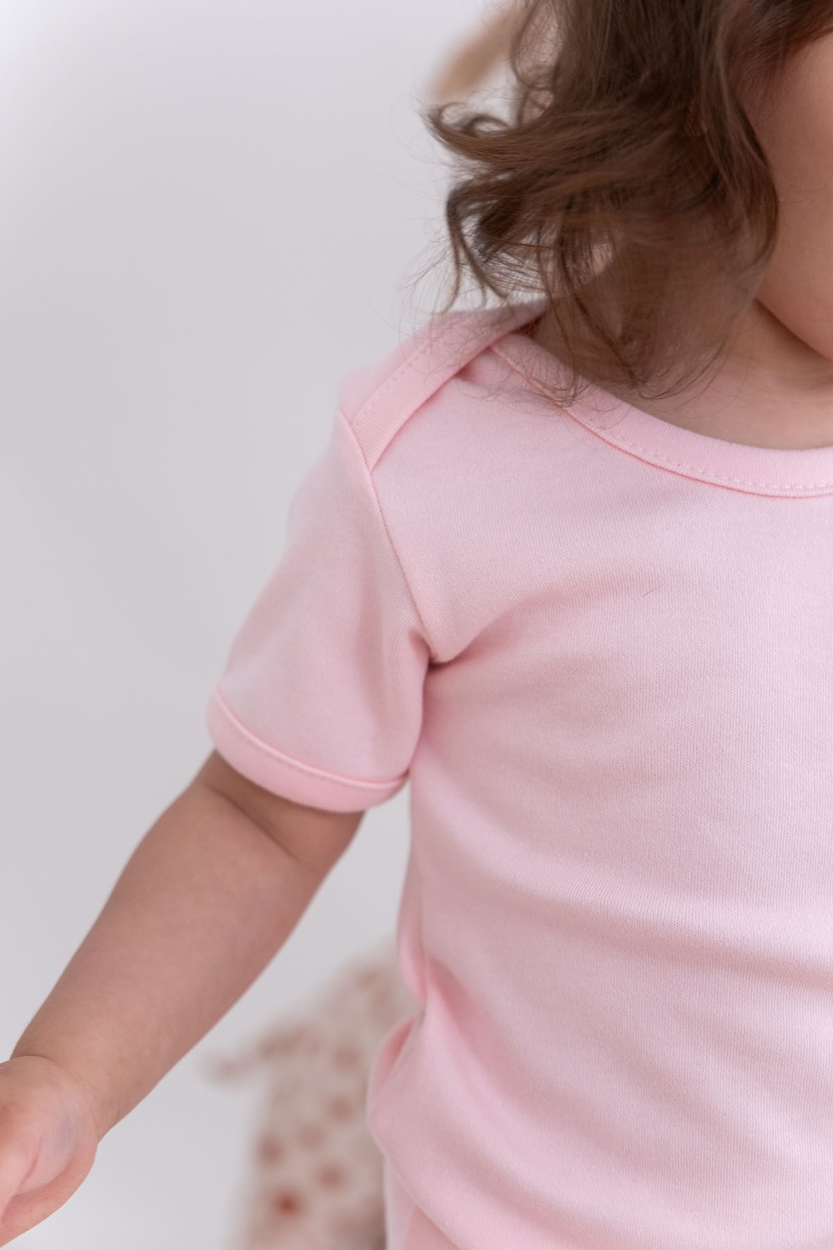 Kısa Kollu Bebek Body - Pureline Series - Pembe