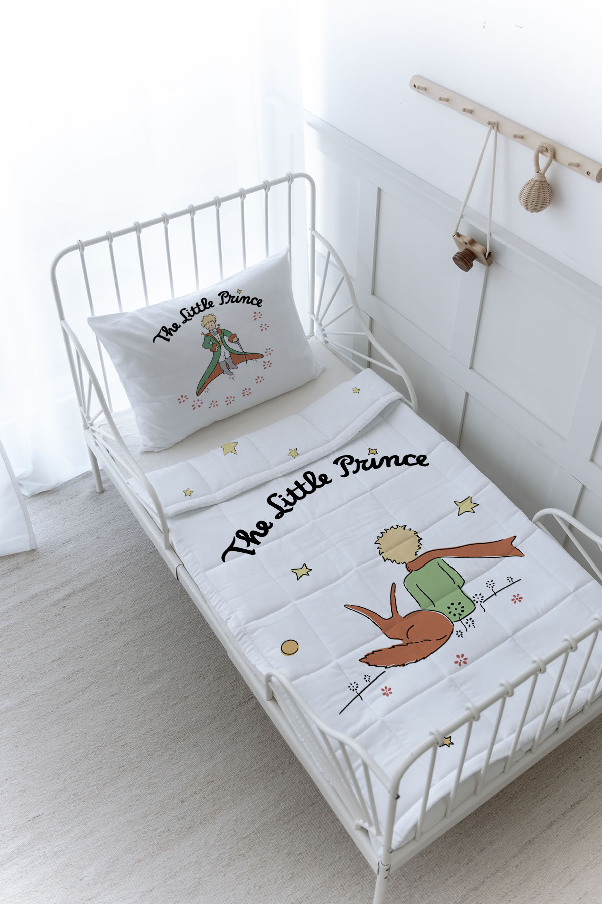 Organik Baskılı Yorgan Seti - Pure Baby Serisi - Tilki ve Küçük Prens