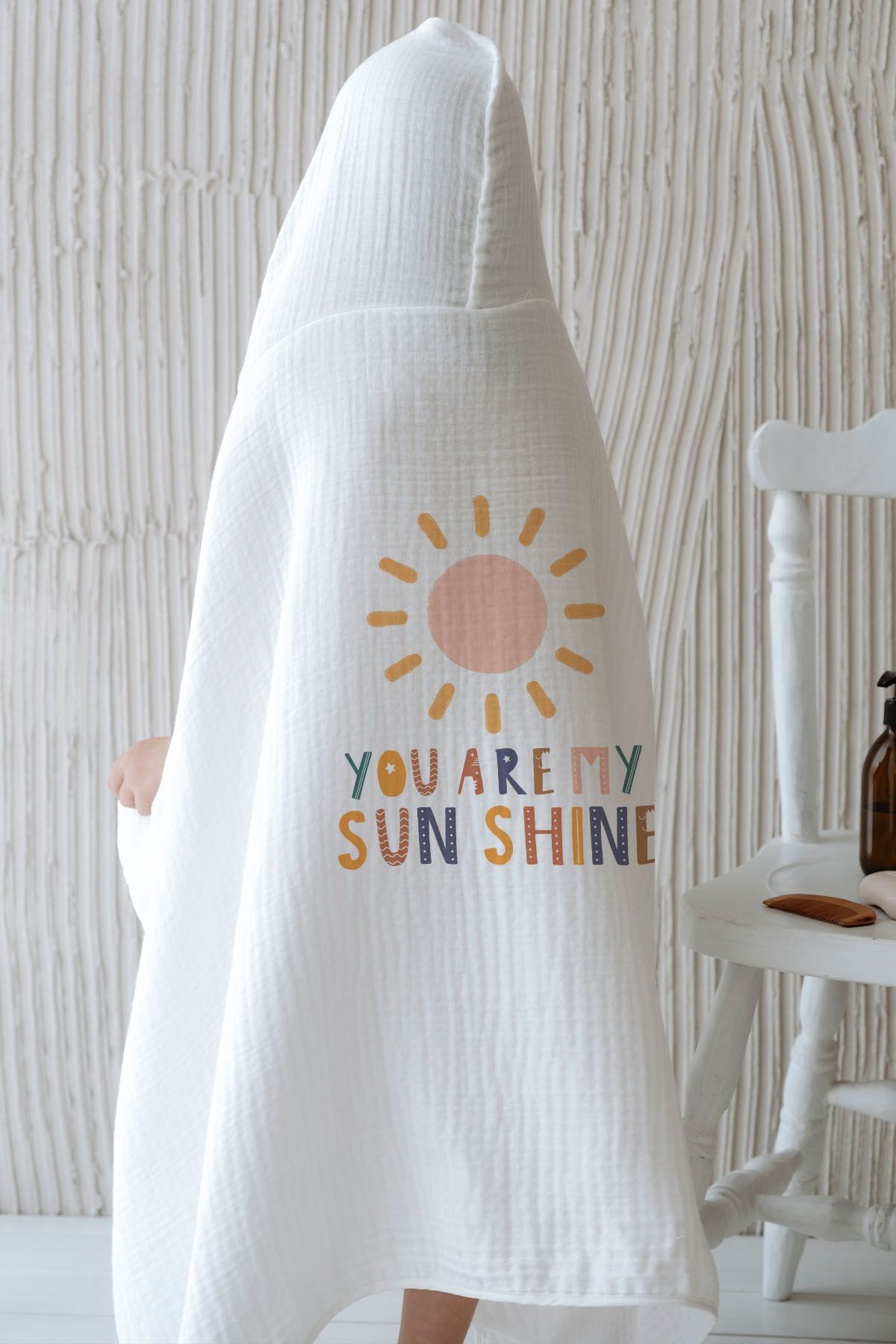 4 Kat Müslin Kapüşonlu Havlu - Little Baby Serisi - You Are My Sun Shine