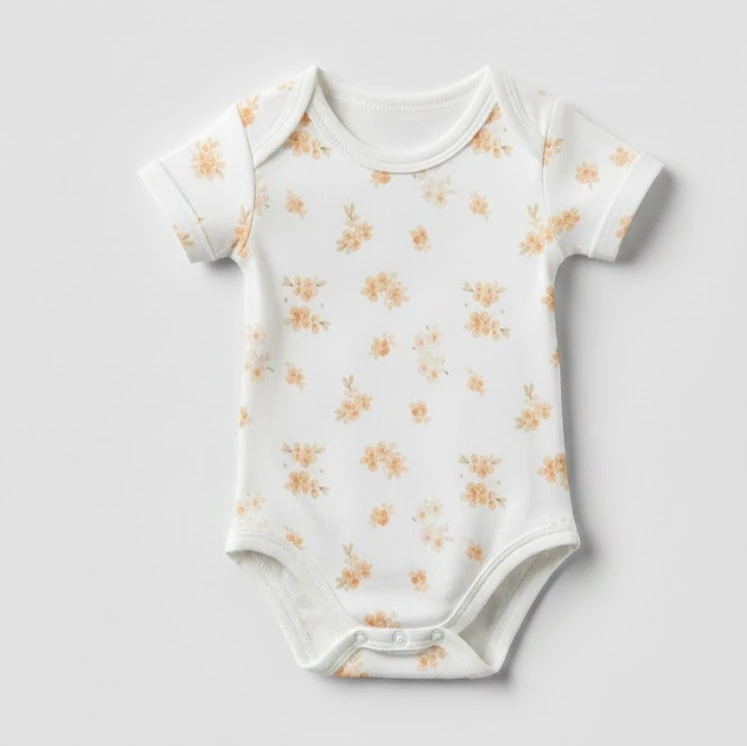 Organik Body - Turuncu Çiçek