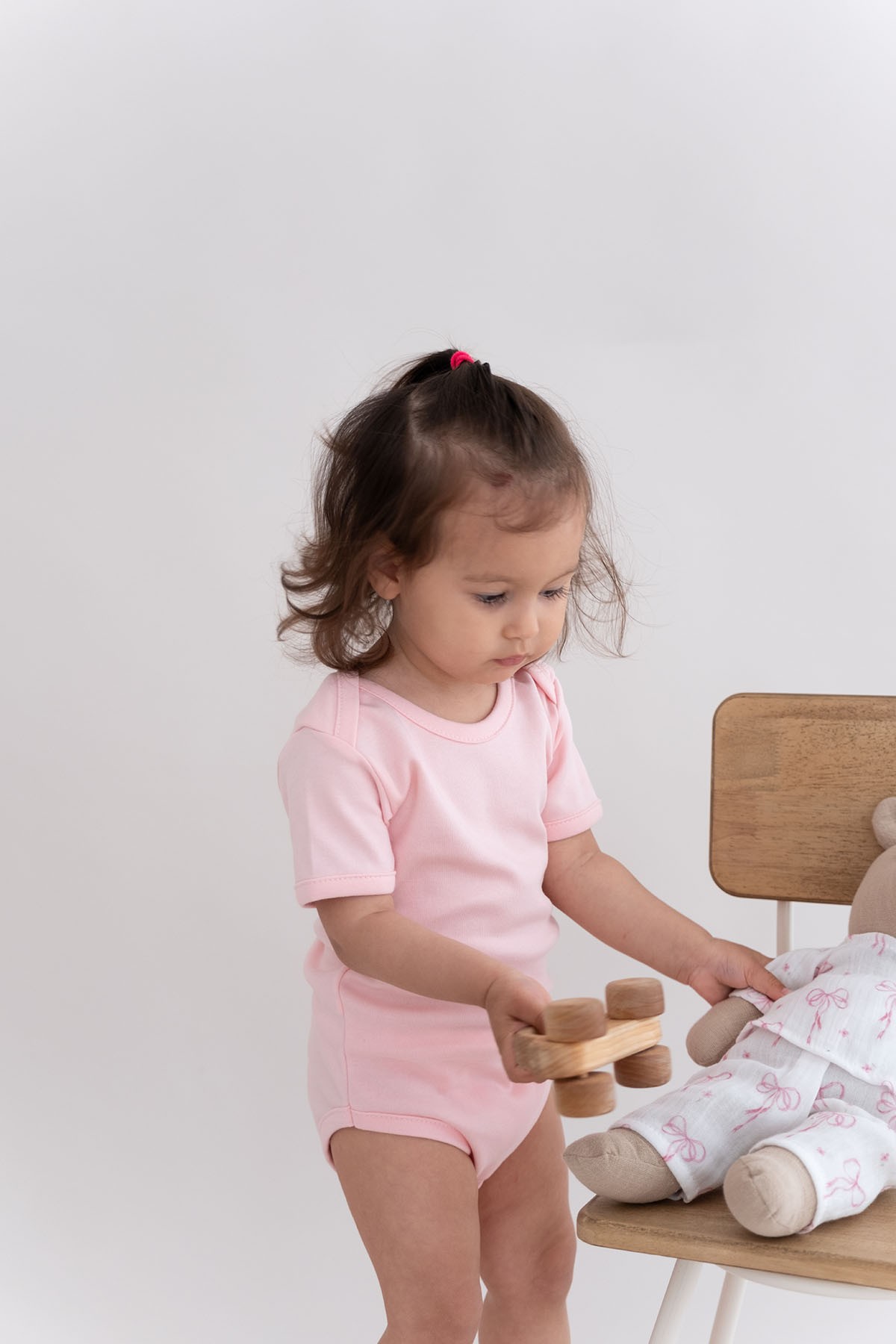 Kısa Kollu Bebek Body - Pureline Series - Pembe