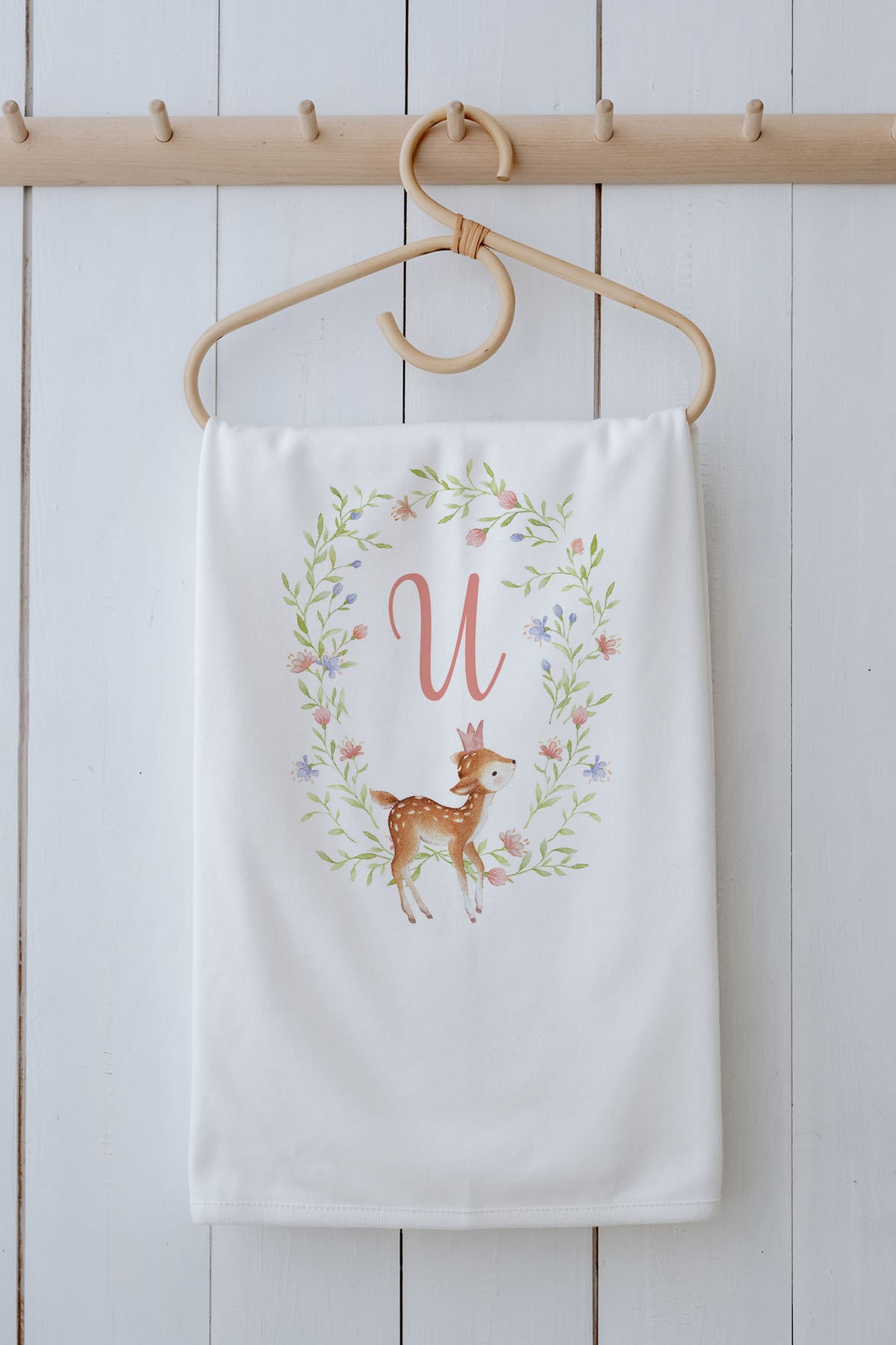 Organik Battaniye - Little Deer Series - U Harfi