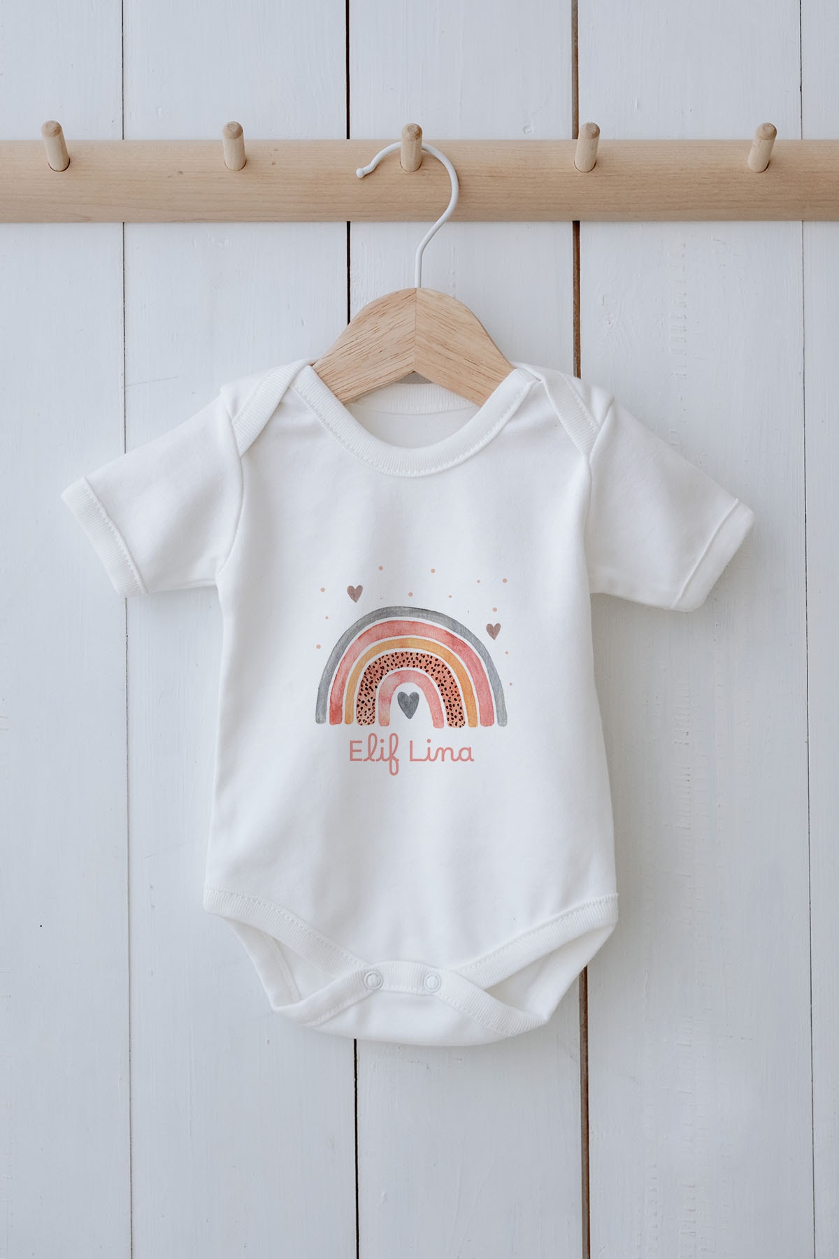 Organik 11'li Hastane Çıkışı - For Baby Serisi - Somon Gökkuşağı