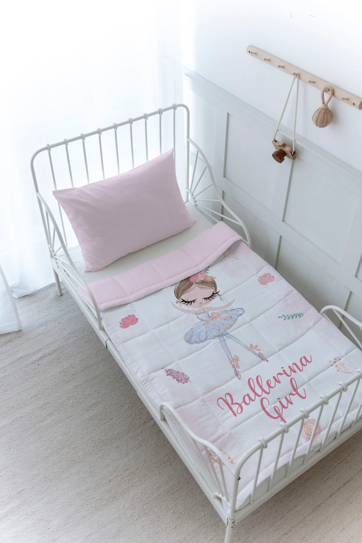 Organik Baskılı Yorgan Seti - Pure Baby Serisi - Yıldız Tutan Ayı