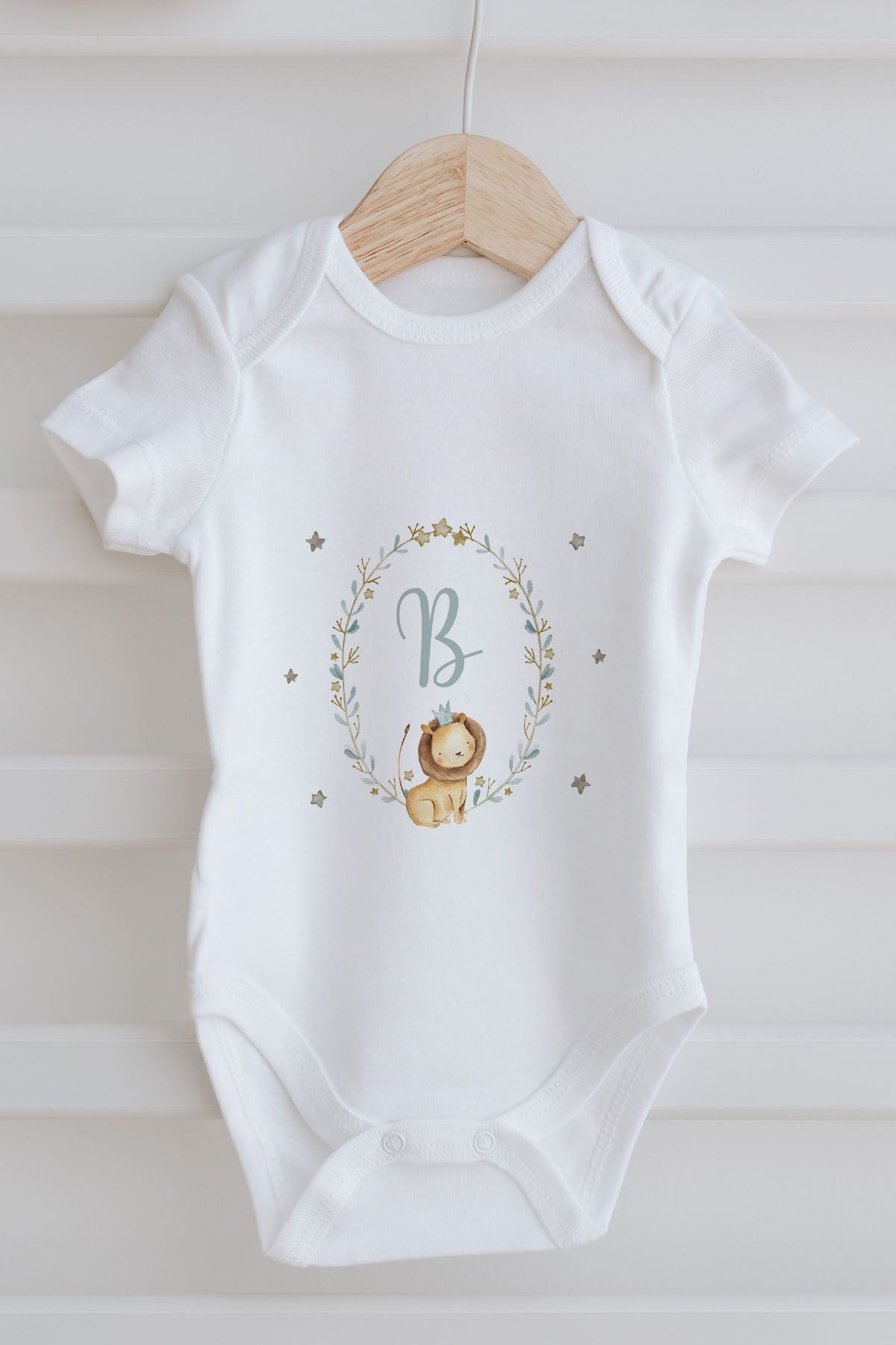 3'lü Bebek Body - Little Lion Series  - B Harfi