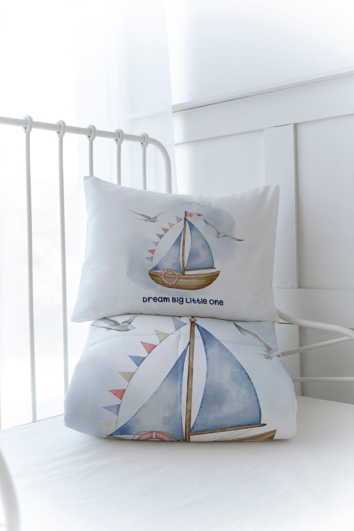 Organik Baskılı Yorgan Seti - For Baby Serisi - Little Sailor