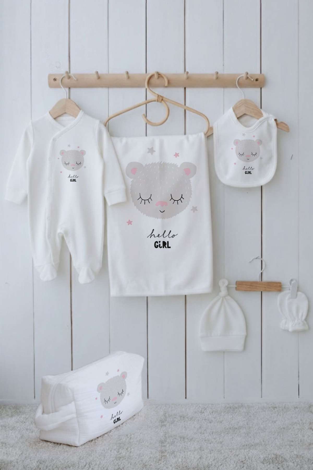 Organik 6'lı Hastane Çıkışı - Pure Baby - Erkek Bebek Ayıcık