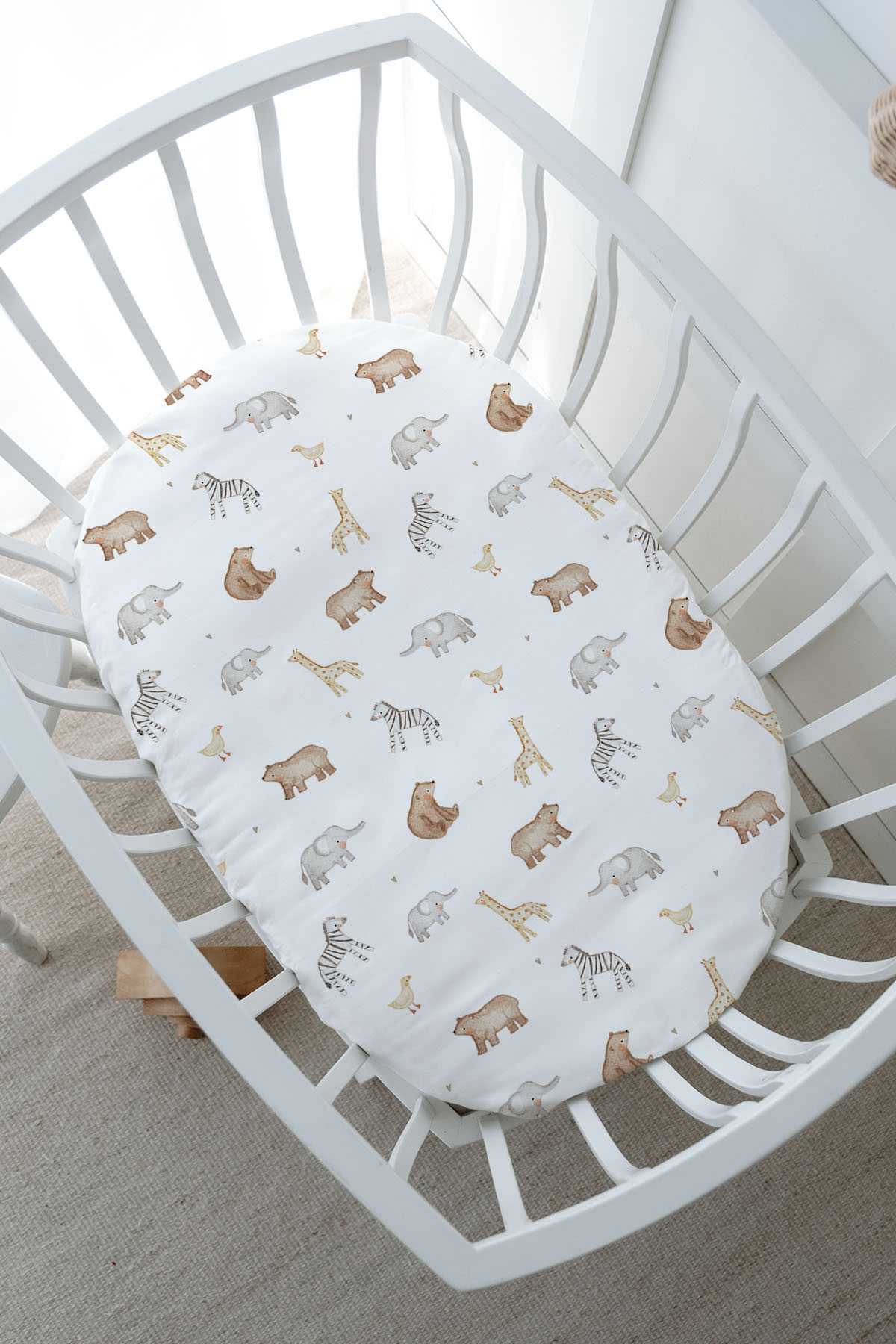 Anne Yanı Beşik Nevresim Takımı (60x100) - Pureline Series - Cute Animals