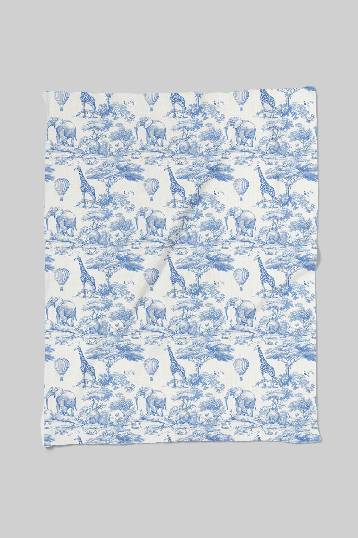 4 Kat Müslin Battaniye (100x120) - Blue Toile De Jouy