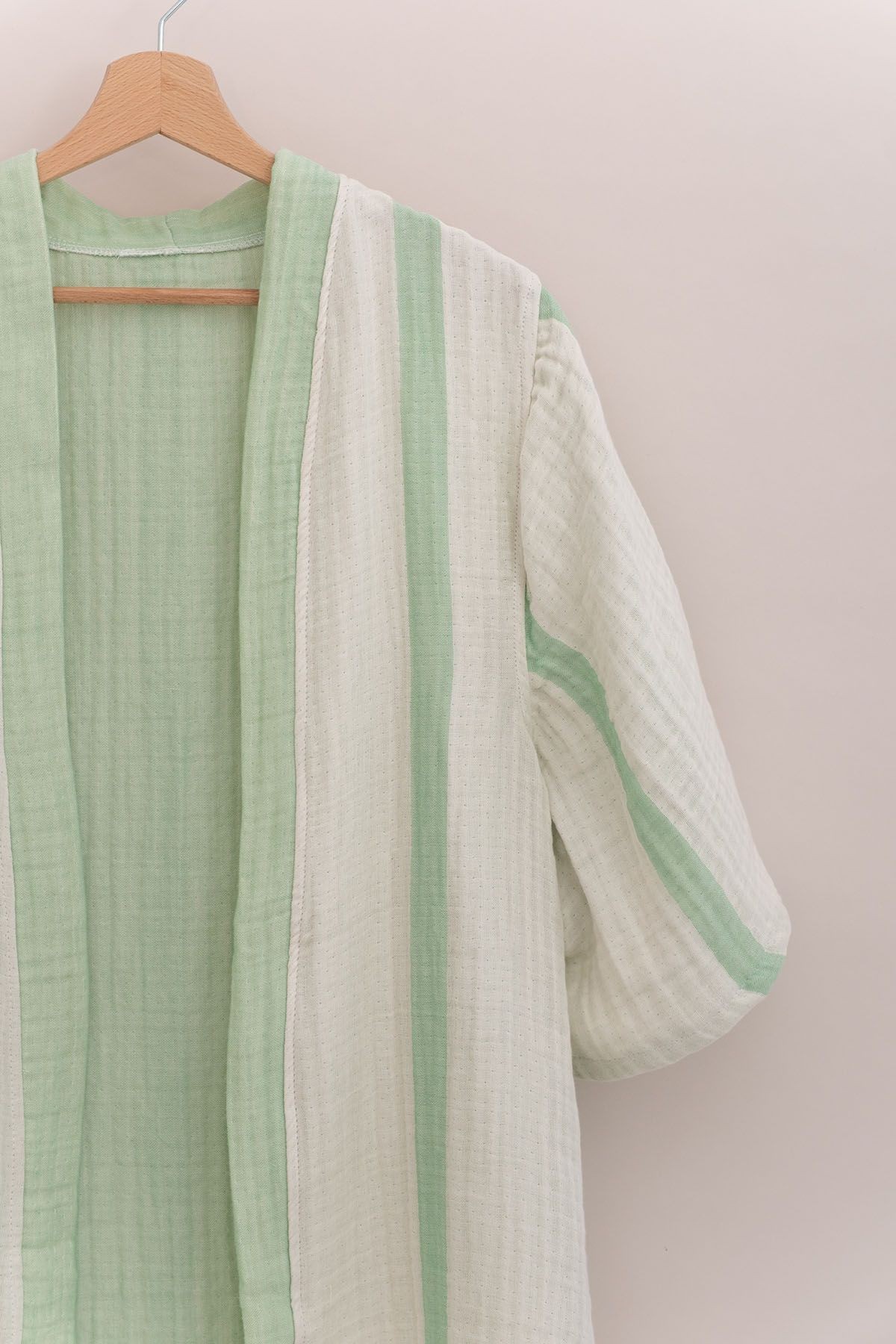 4 Kat Müslin Kimono - Yeşil