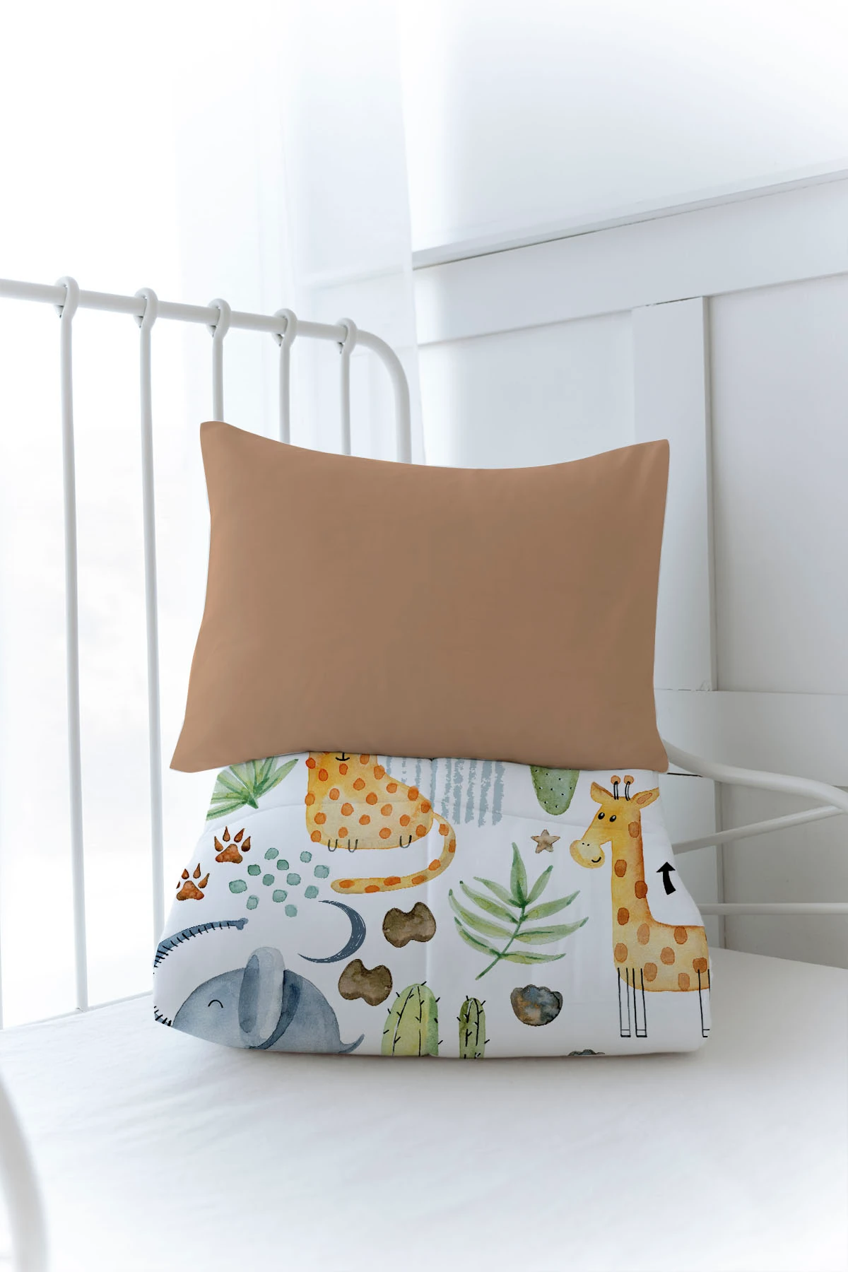 Baskılı Yorgan Seti  - Iconic Serisi - Kaktüs ve Sevimli Hayvanlar