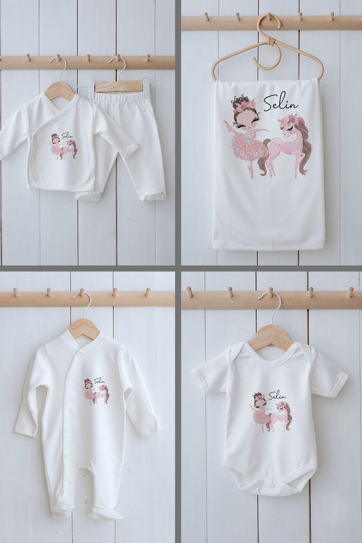 Organik 11'li Hastane Çıkışı - For Baby - Pembe Tütülü Balerin ve Unicorn