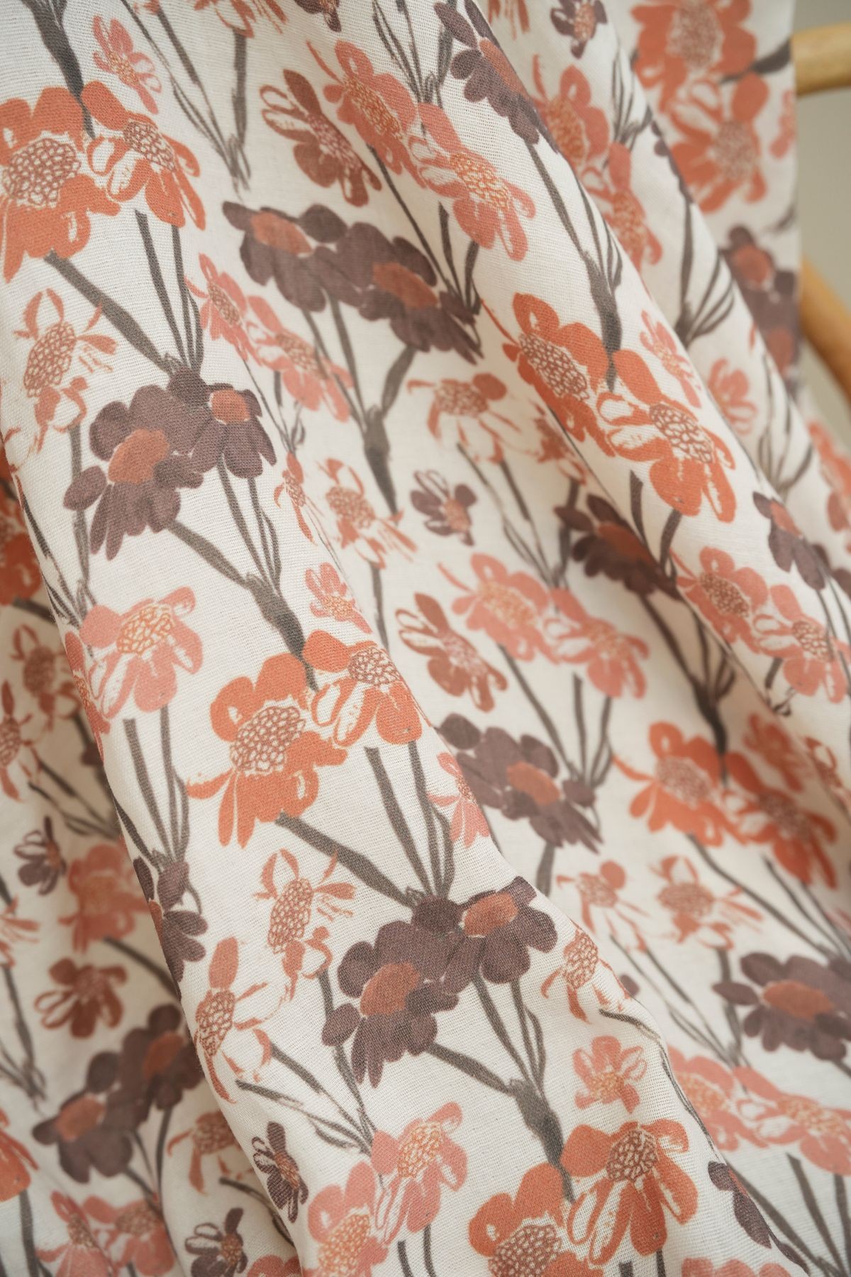 Baskılı Müslin Kumaş  | Retro Floral