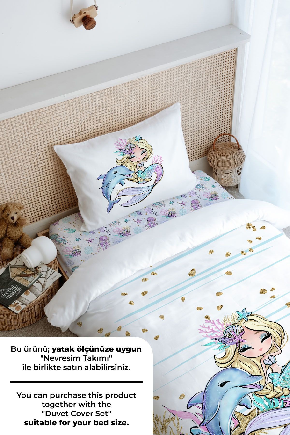 Tek Kişilik Lastikli Çarşaf Seti - Iconic Serisi - Blonde Mermaid