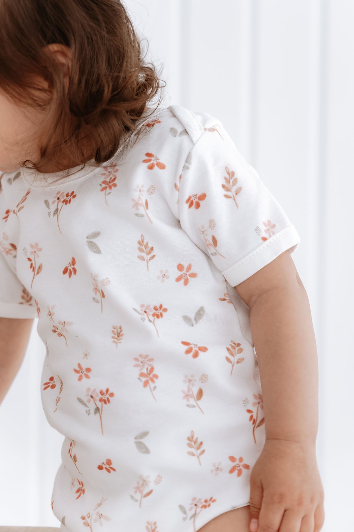 Kısa Kollu Bebek Body - Pureline Series - Soft Bloom