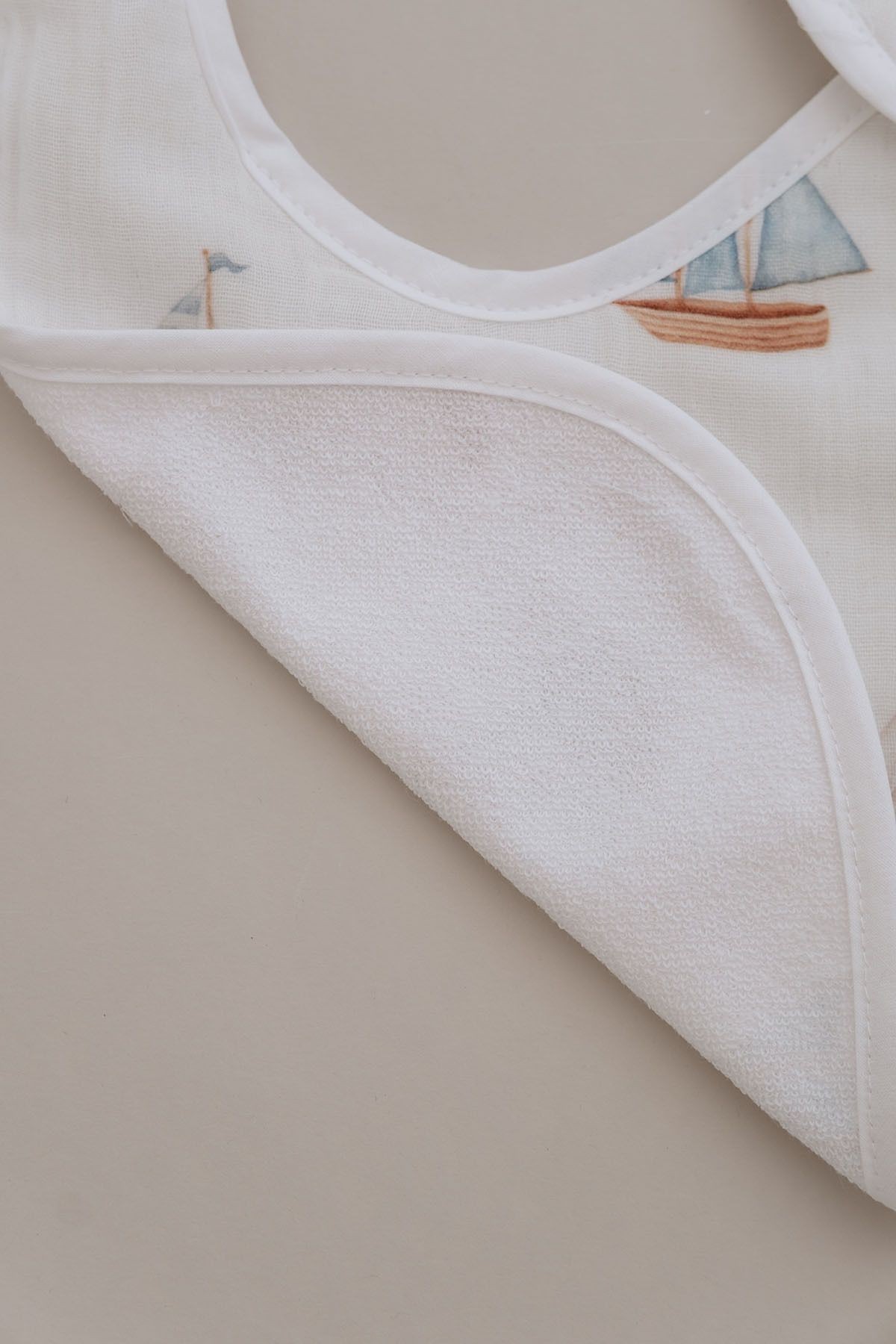 Müslin Önlük ve Omuz Bezi - Pureline Series - Sail Boats