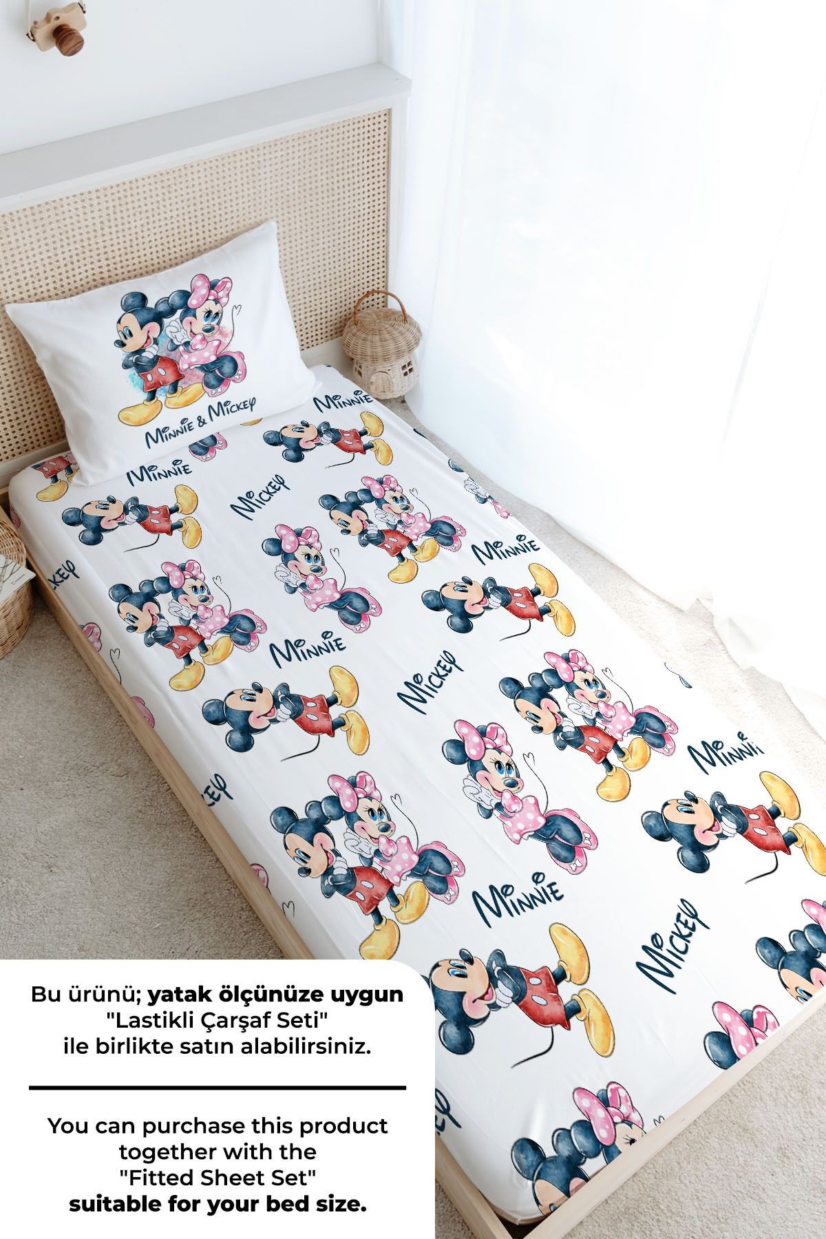 Tek Kişilik Nevresim Takımı (160x220) - Cartoon Serisi - Minnie&Mickey