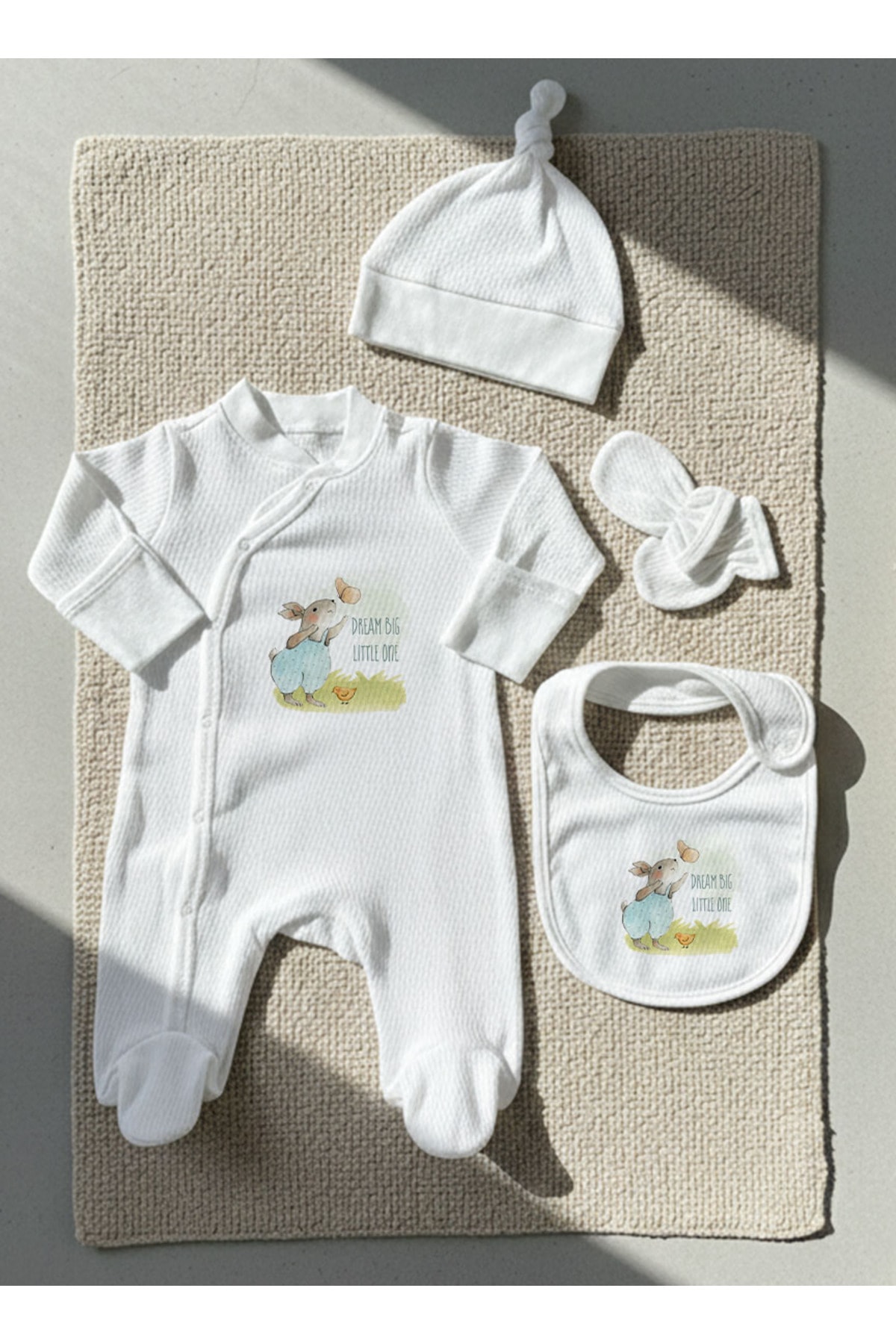 Jakarlı Tulum Seti - For Baby - Kelebekle Tavşan