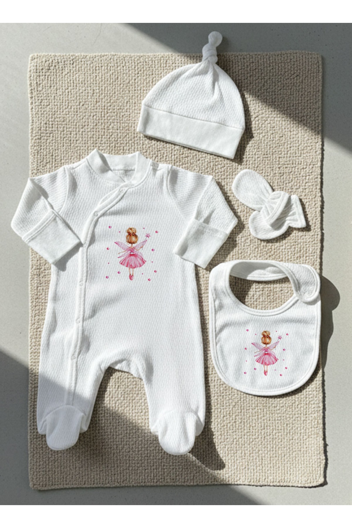Jakarlı Tulum Seti - For Baby - Pembe Peri