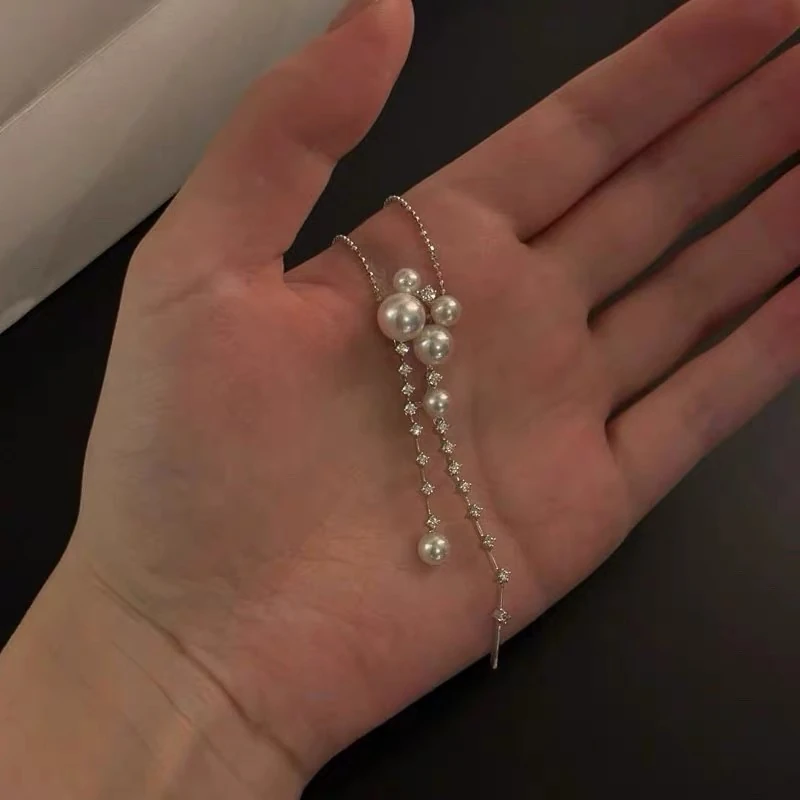 Rodyum İncili Zarif Y Kolye