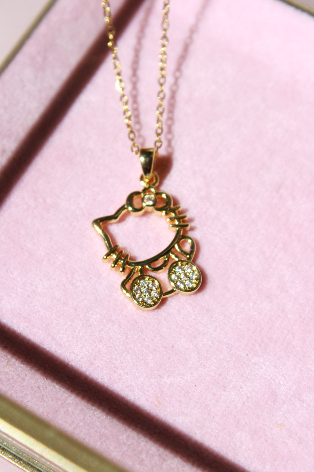 Çelik Gold Hello Kitty Kolye
