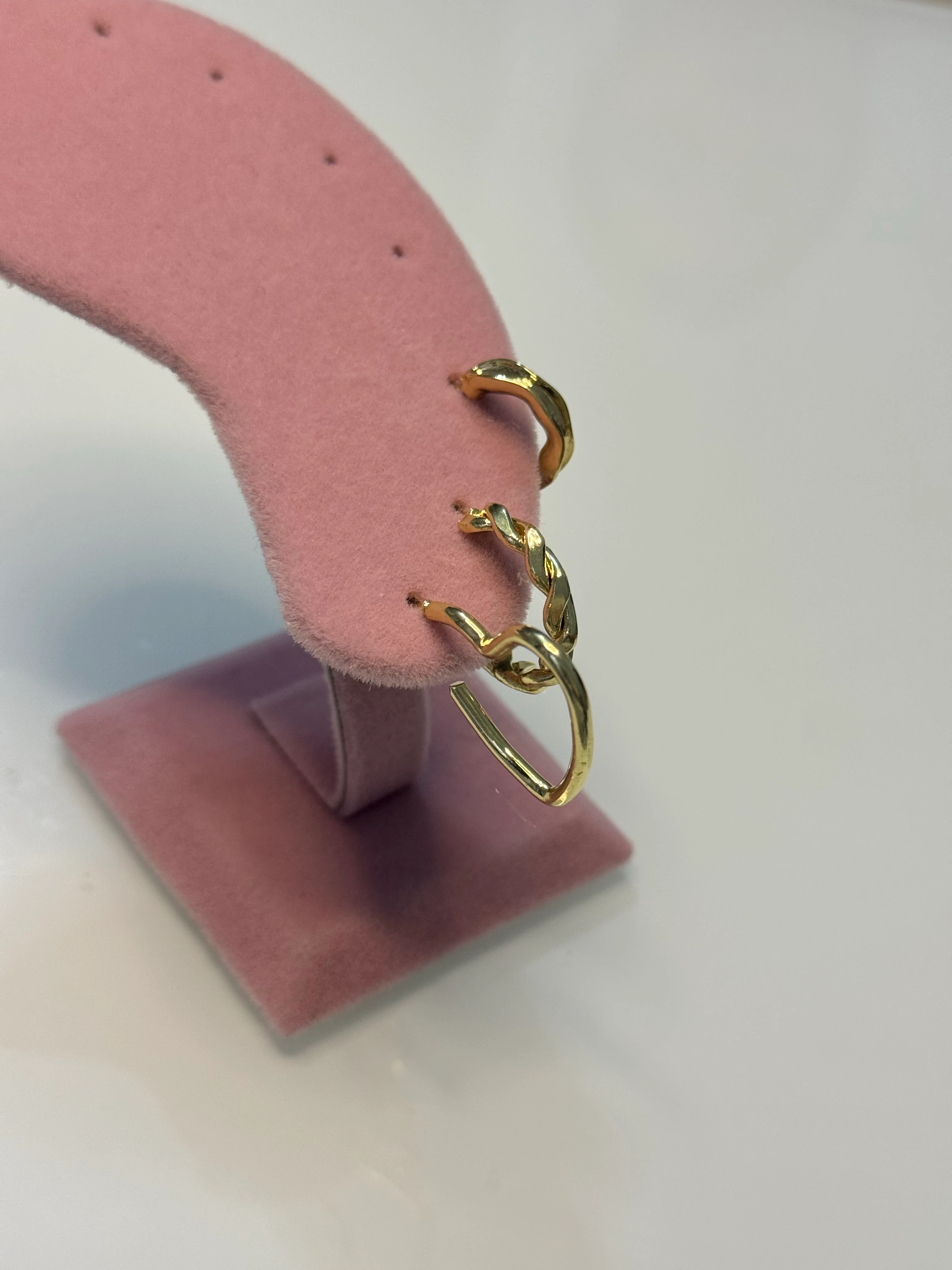 Gold Kalpli 3’lü Küpe Seti