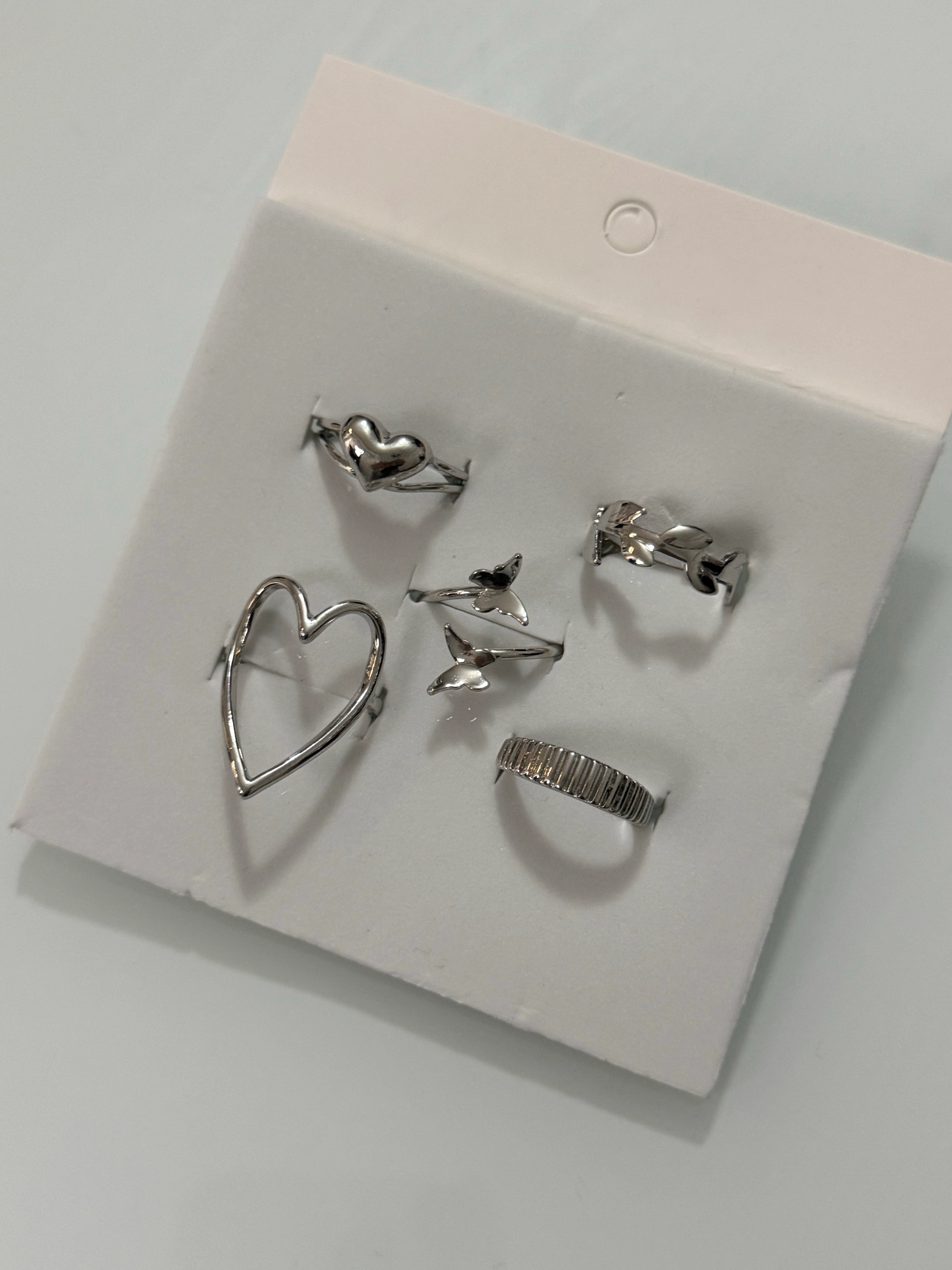 Rodyum Kalpli 5’li Yüzük Seti