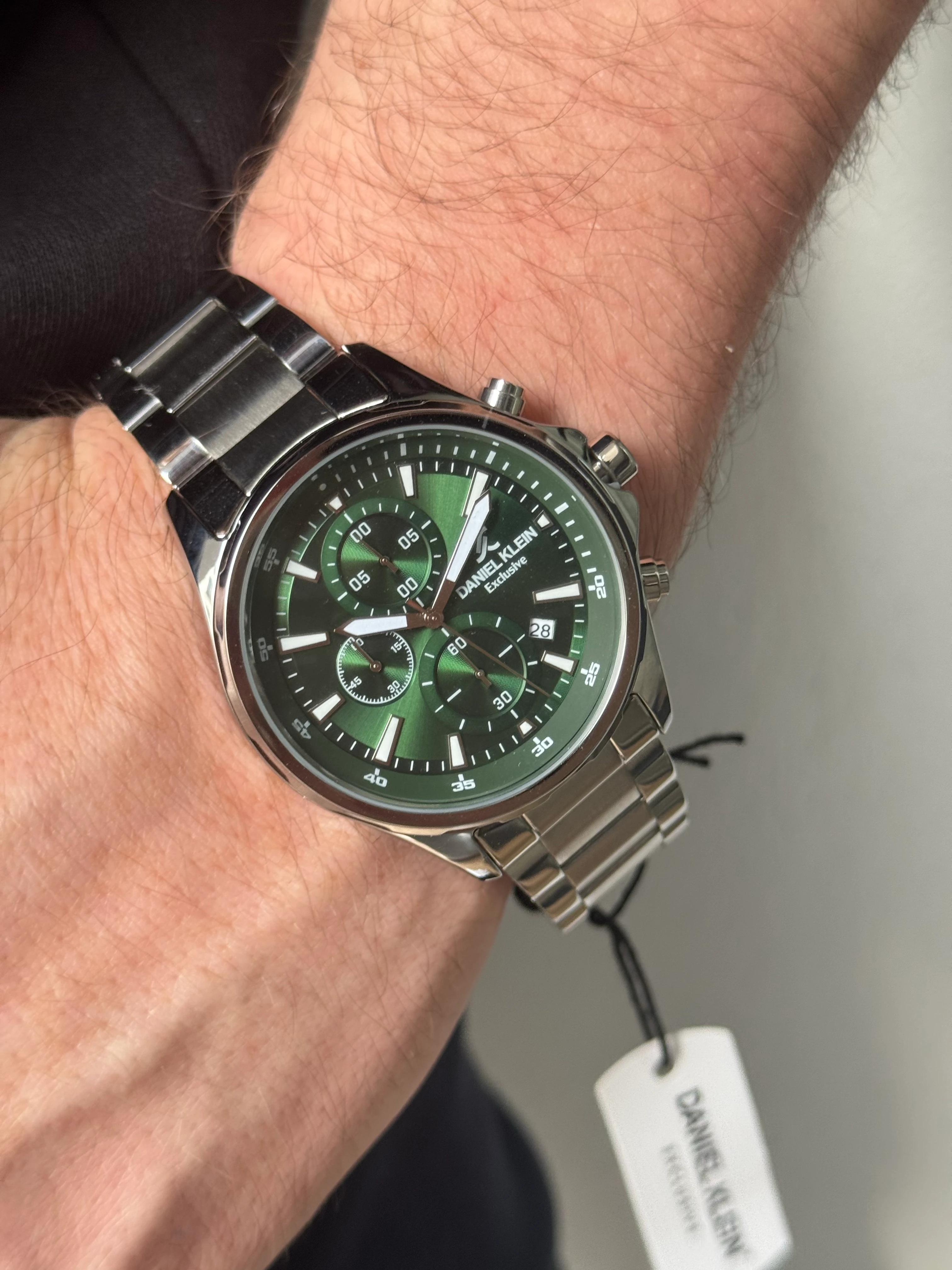 Kişiselleştirilebilir Orijinal Daniel Klein Kordonu İsim Yazılı Çelik Kol Saati Exclusive Seri Yeşil