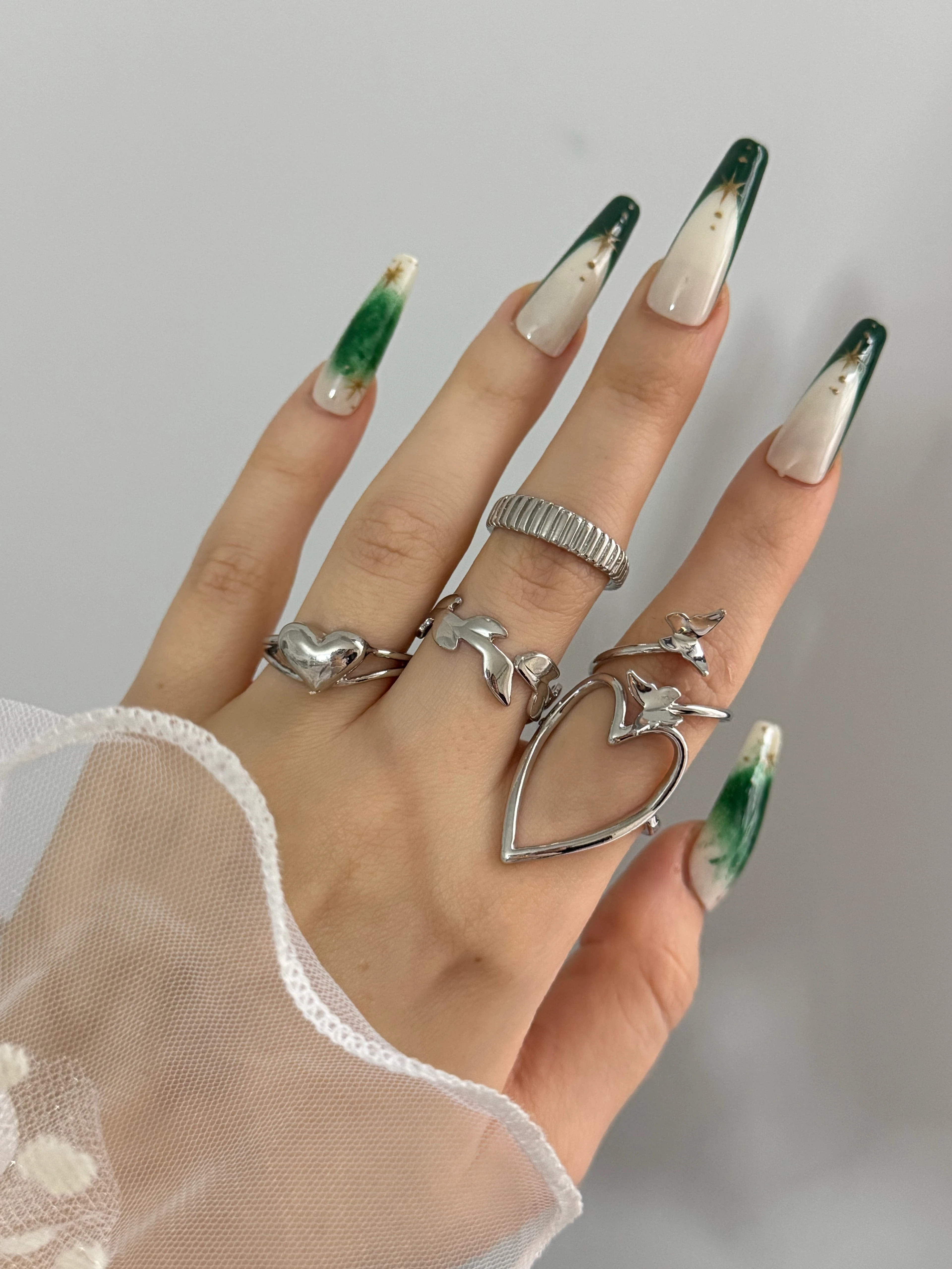 Rodyum Kalpli 5’li Yüzük Seti