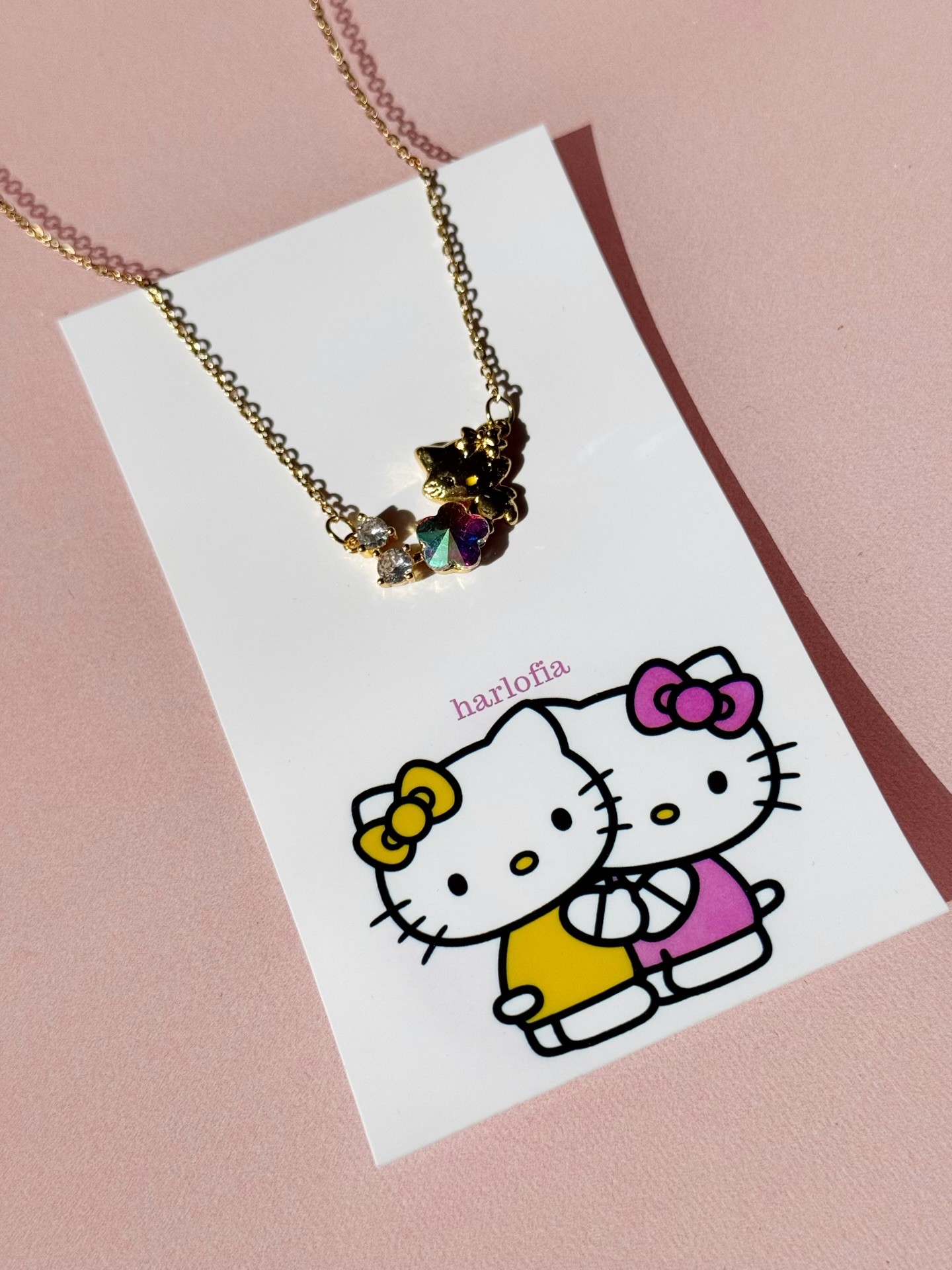 Çelik Gold Taşlı Hello Kitty Kolye