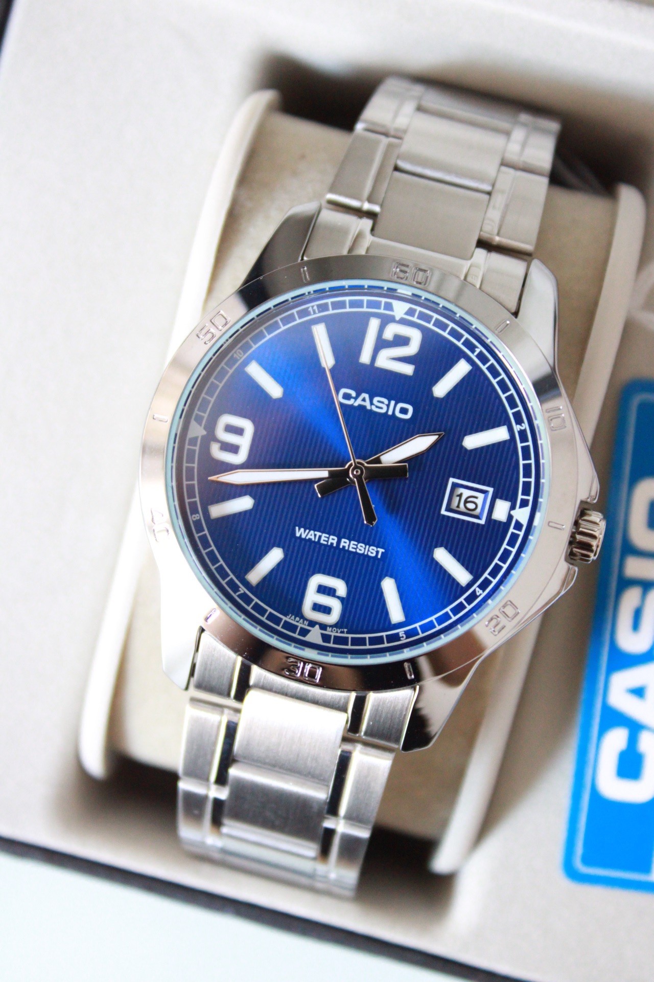 Orijinal Casio Lacivert Kadran Kordonu İsim Yazılı Erkek Kol Saati