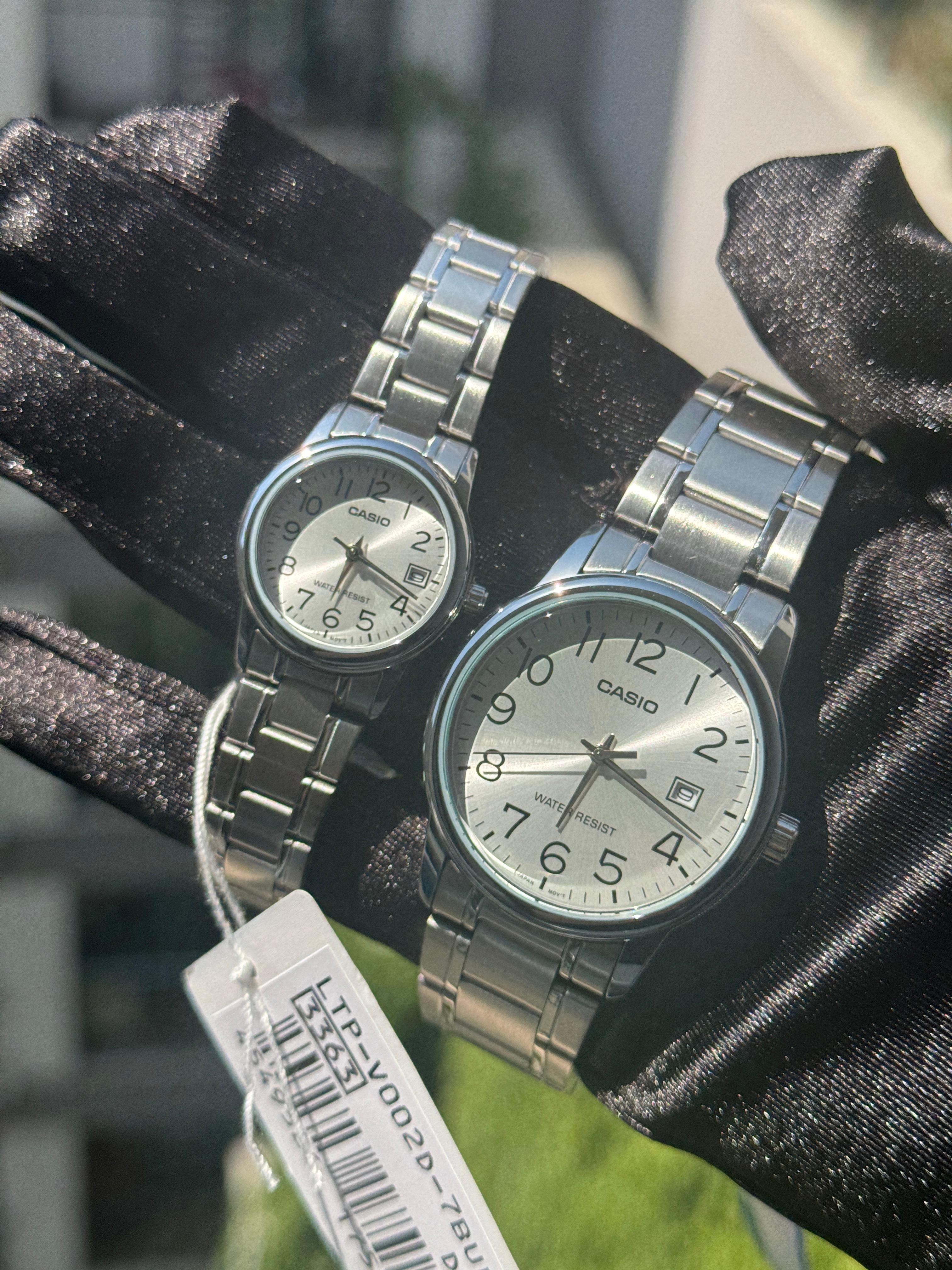 Orijinal Casio Beyaz Kadran Takvimli Çift Kol Saati