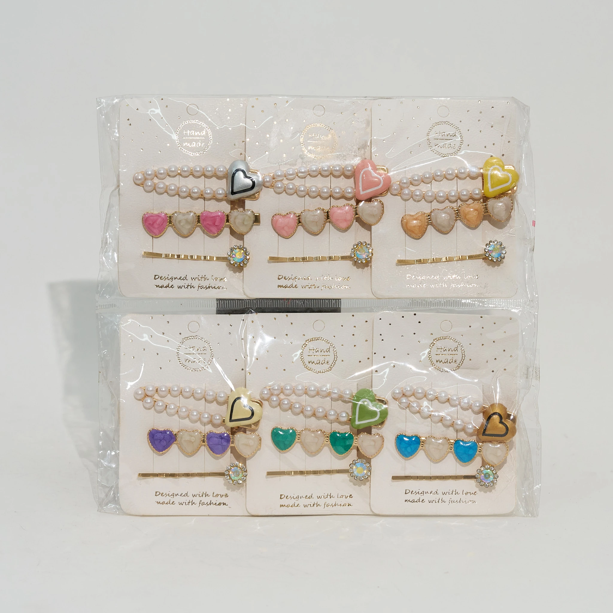  Kalpli ve İnci Detaylı Kartlı Toka Seti- Şık ve Zarif Saç Aksesuarı