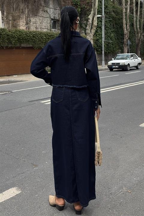 Veronika Yırtmaçlı Denim Takım 9913