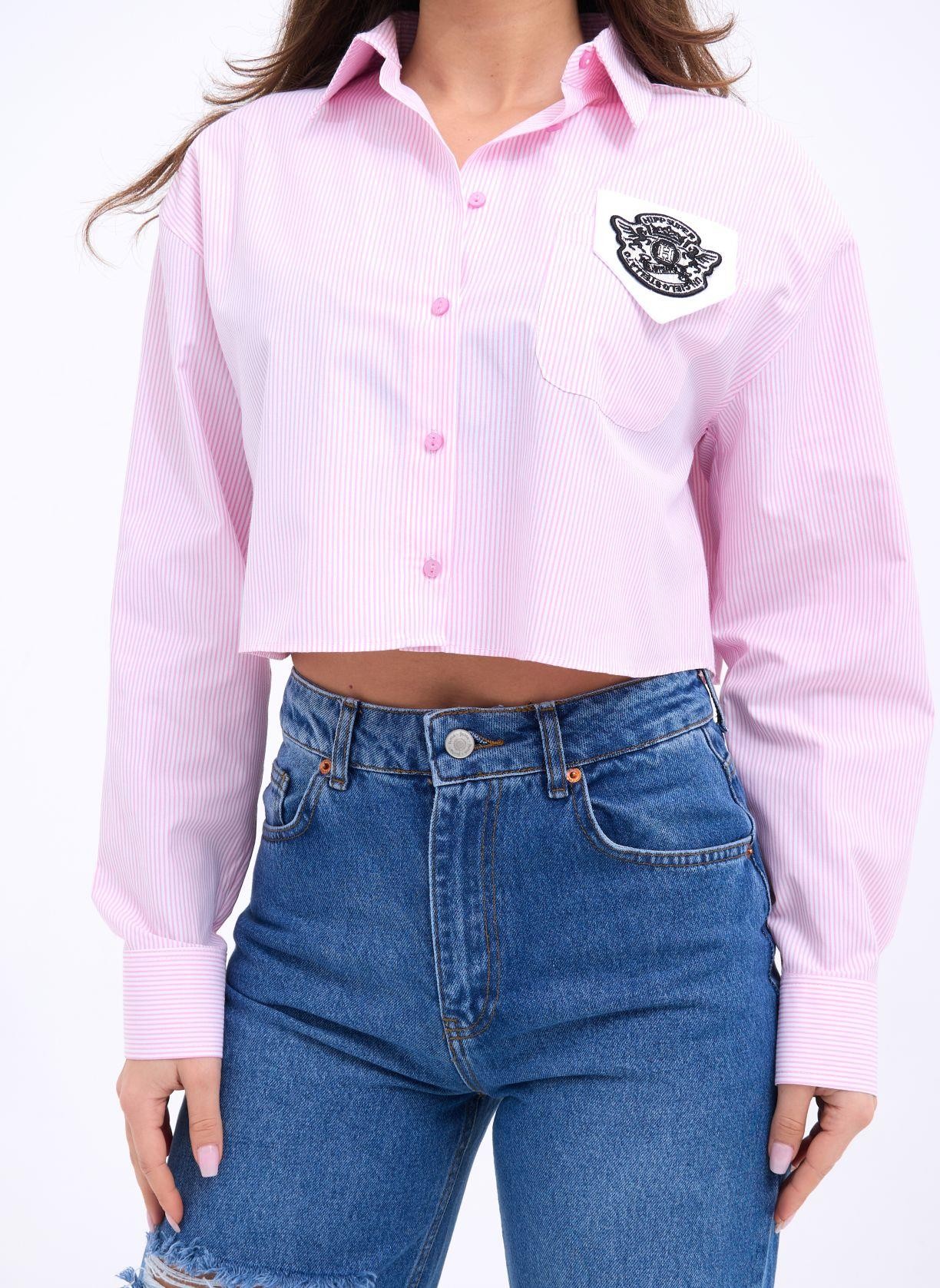 7383 GÖMLEK-PEMBE ÇİZGİLİ