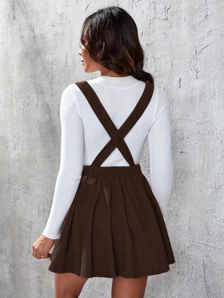 Kadın Askılı Sırttan çapraz Detaylı Kısa Kiloş Kadife Mini Elbise