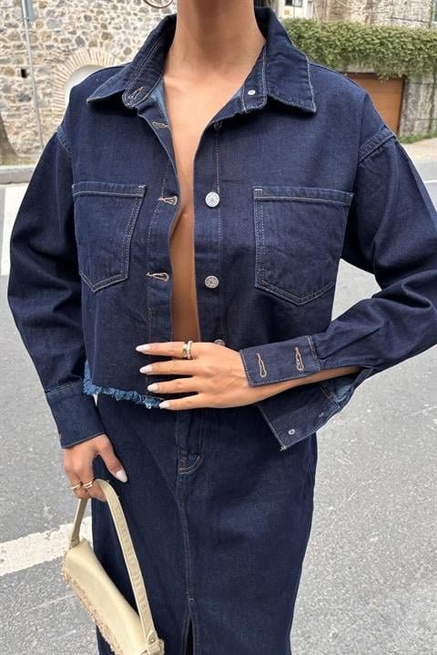 Veronika Yırtmaçlı Denim Takım 9913