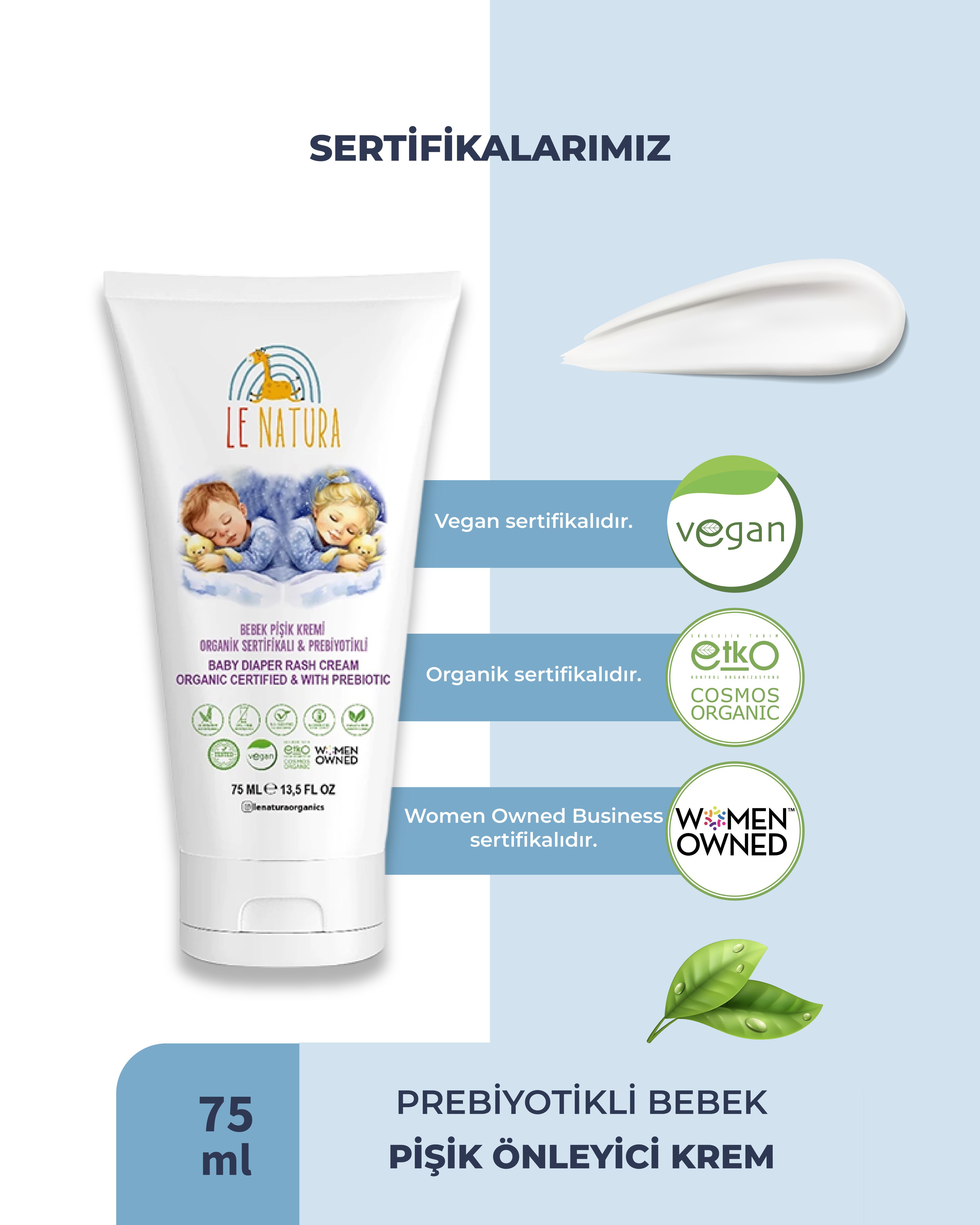 Organik, Vegan ve Prebiyotikli Bebek Pişik Önleyici Krem - Sarı Kantaron Özlü ve Hodan Yağlı 75 ml