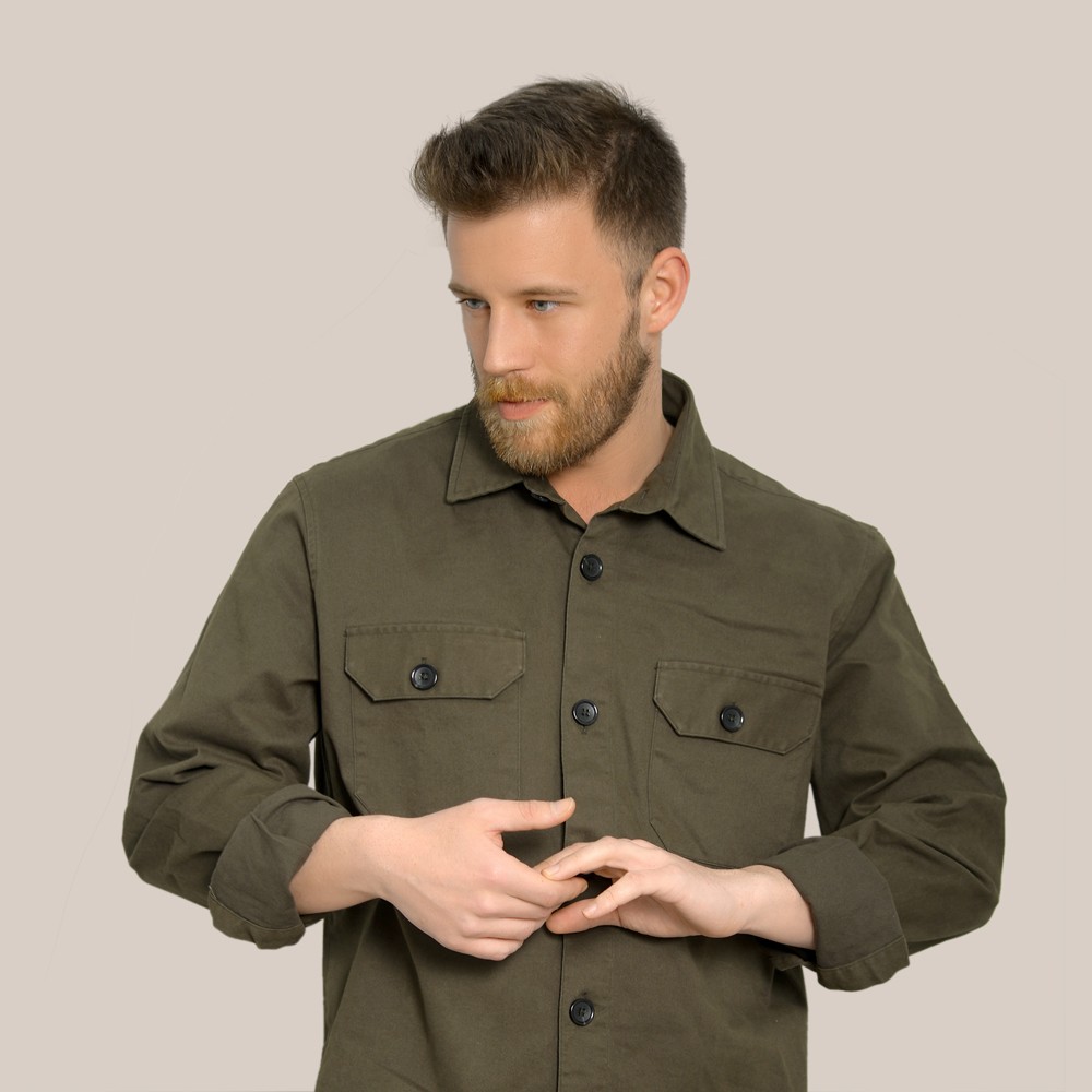 Haki Oversize Ceket Gömlek
