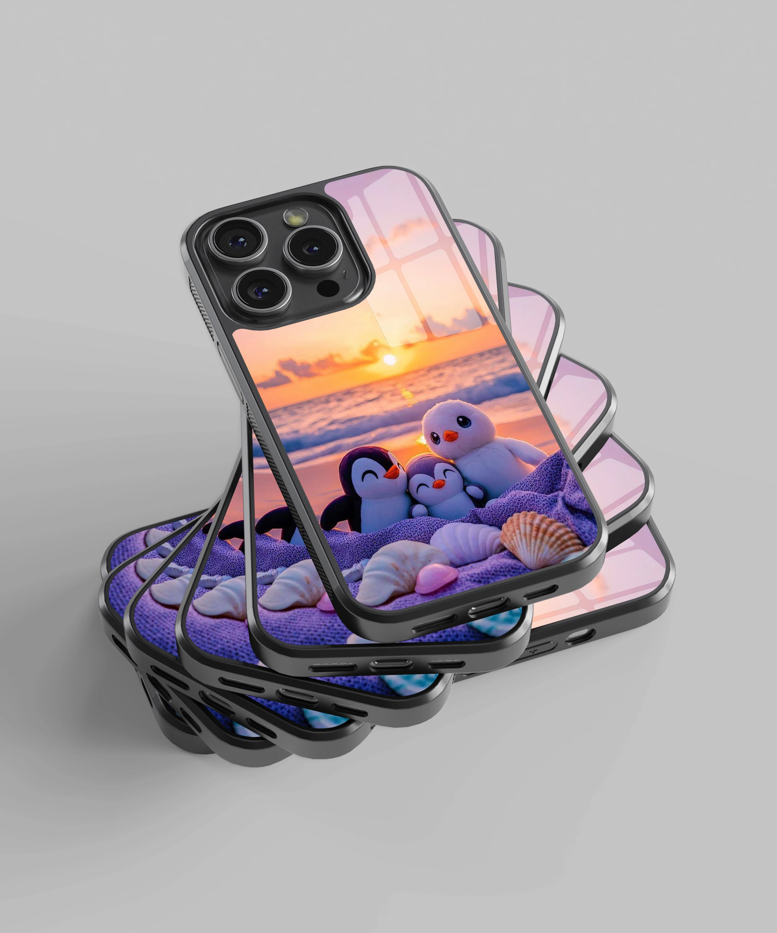 Penguın Famıly Flexible Cam Kılıf