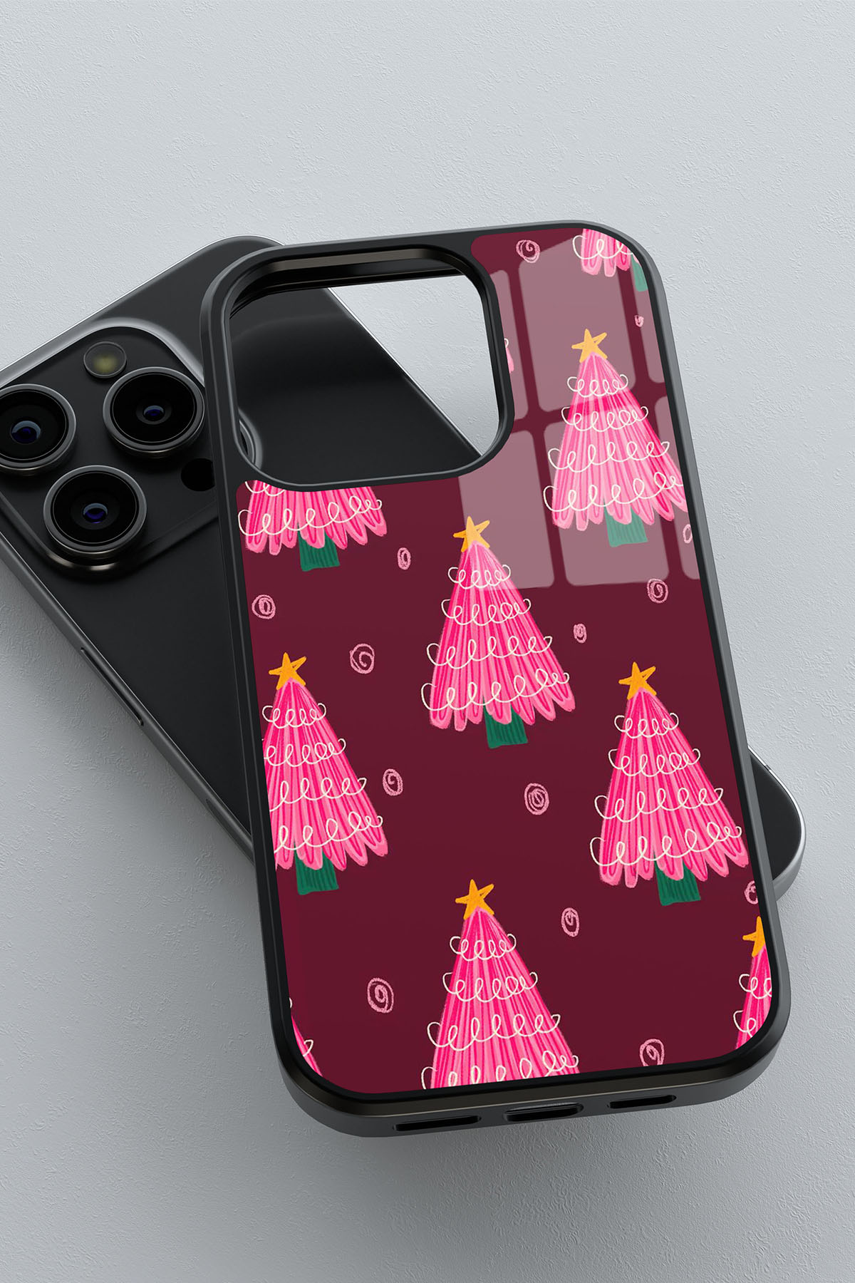 Pembe Noel Ormanı Kılıf