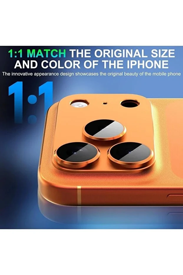 Apple 17 Serisi Kamera Lens Koruyucu Metal Çerceveli Tam Kaplar Koruyucu Cam