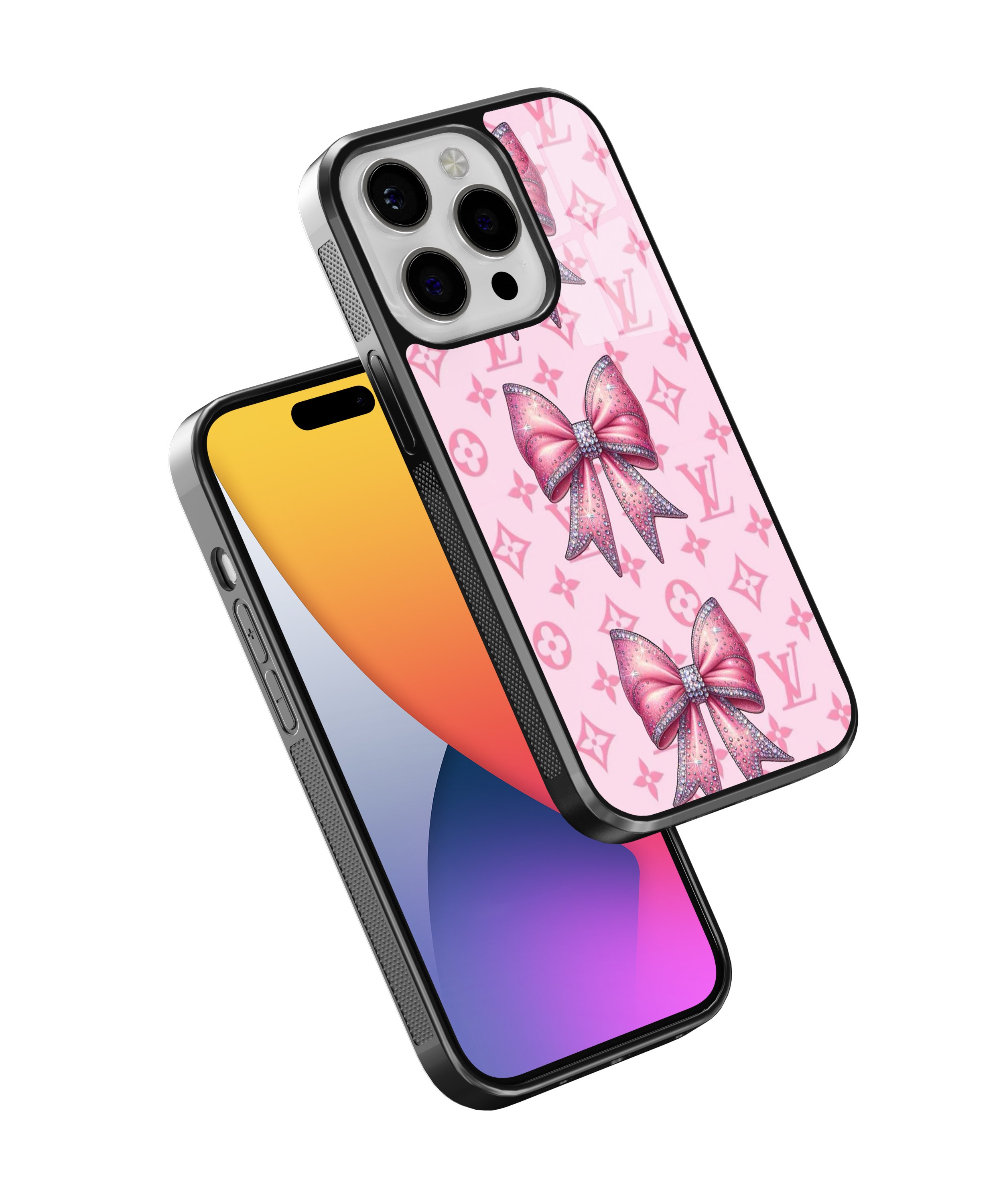 Pembe Taşlı Kurdele Flexible Cam Kılıf