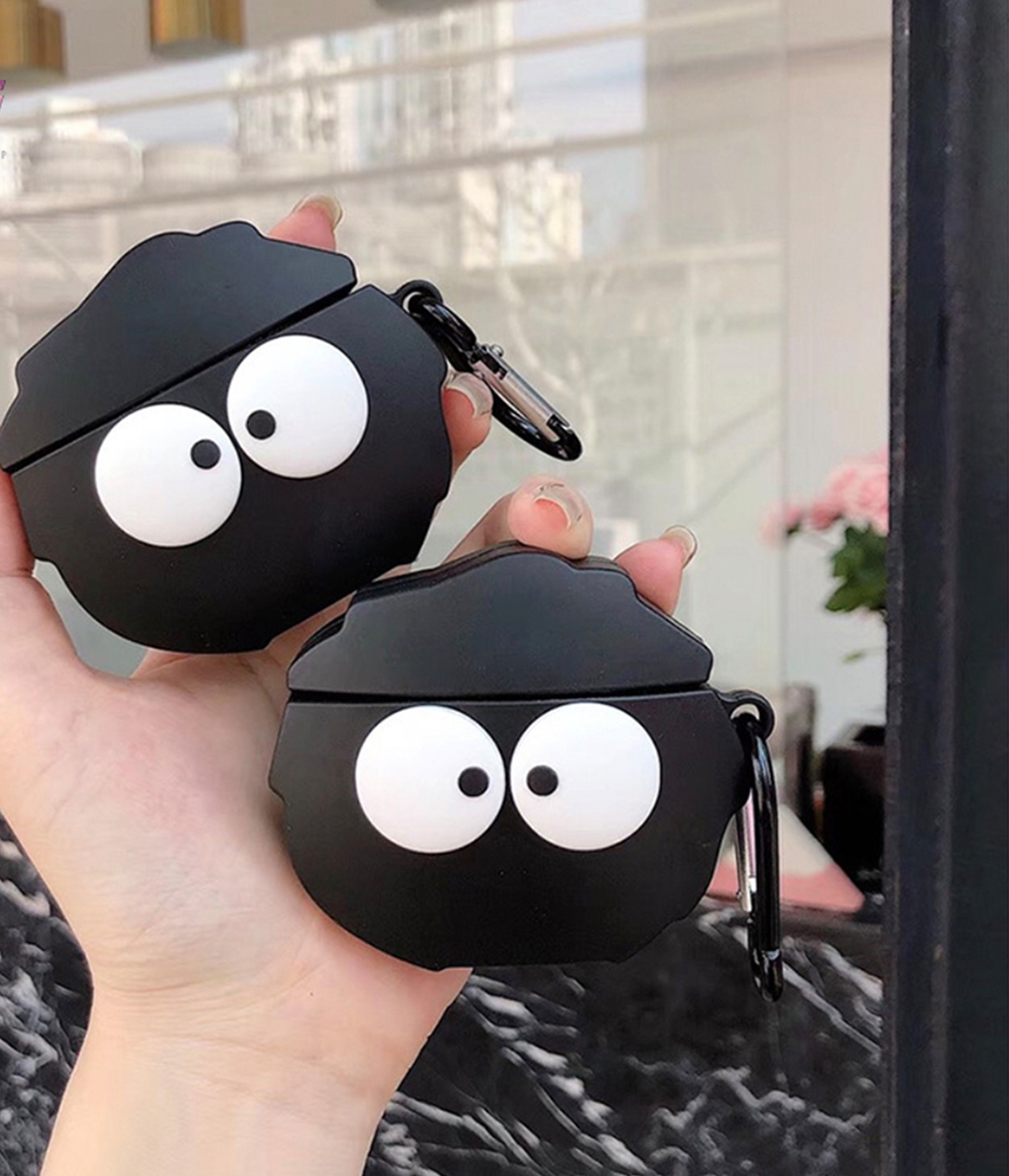Siyah Kurabiye Figürlü Airpods 1-2 Kılıfı