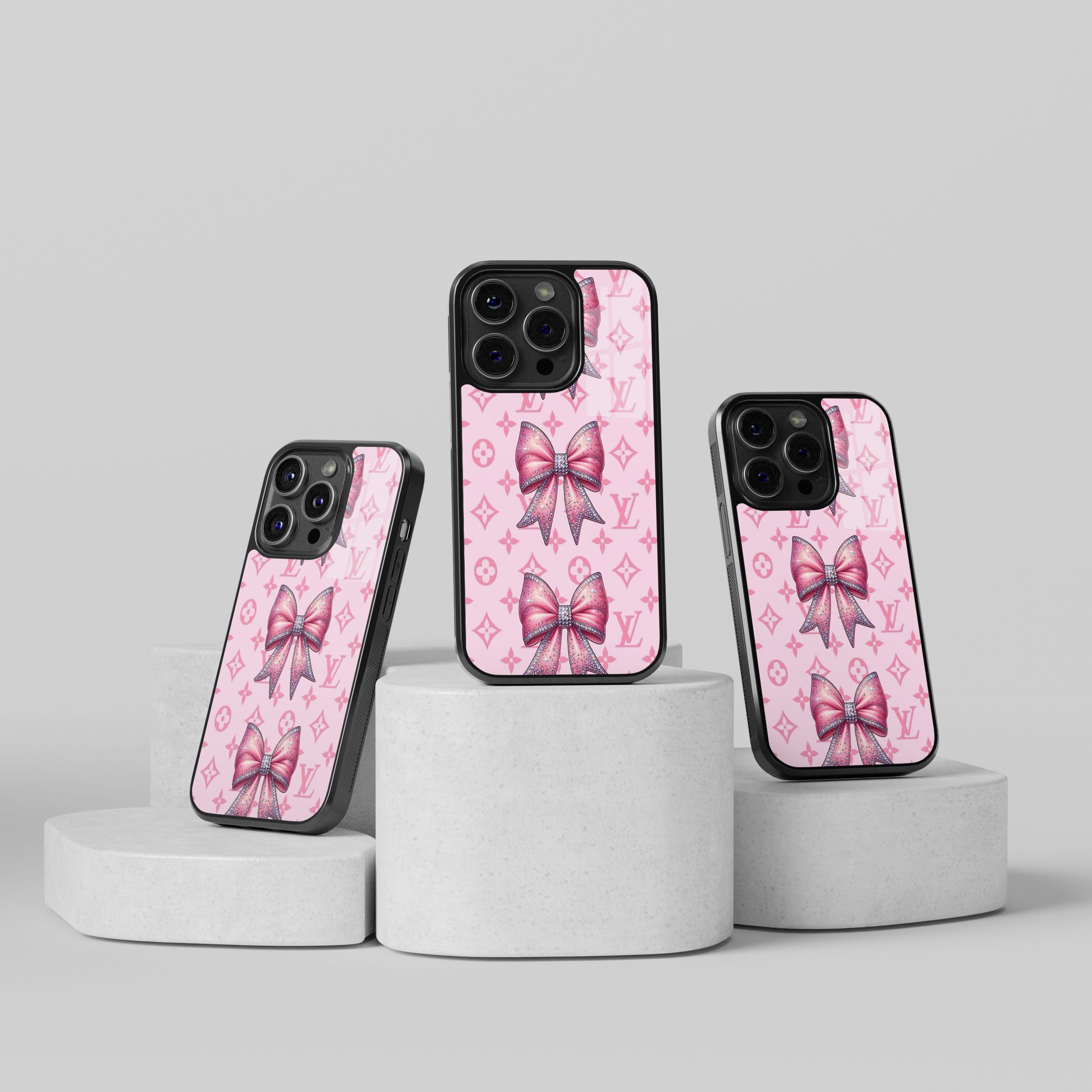 Pembe Taşlı Kurdele Flexible Cam Kılıf
