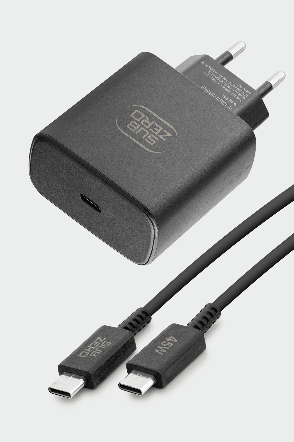 Subzero Usb to Type-C Kablo Şarj Cihazı Seti Siyah
