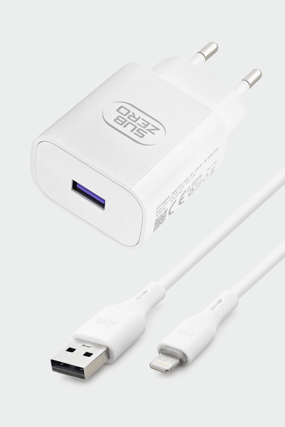 Subzero Usb To Lightning Kablo Şarj Cihazı Seti Beyaz 